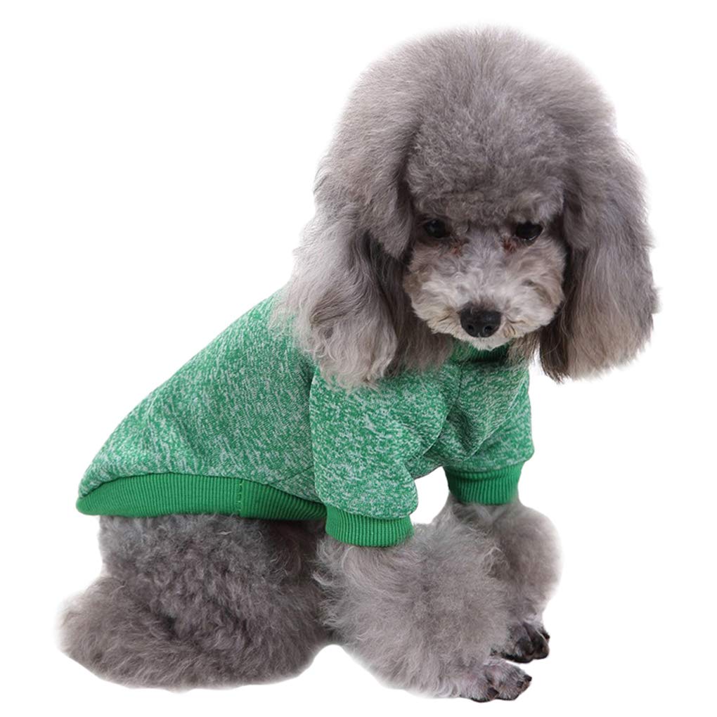 Jecikelon Pet Dog Clothes Dog Sweater Soft Thickening Warm Pup Dogs Shirt Winter Puppy Sweater For Dogs (Green, Xxs)