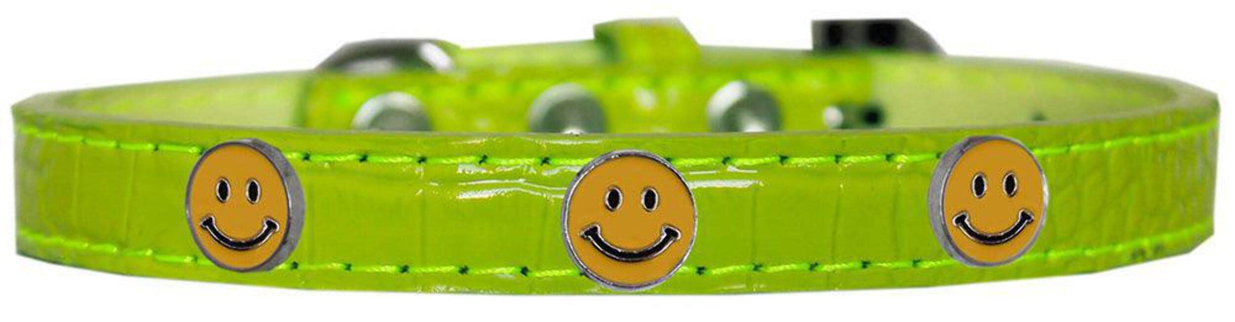 Mirage Pet Products Happy Face Widget Croc Dog Collar Orange Size 18