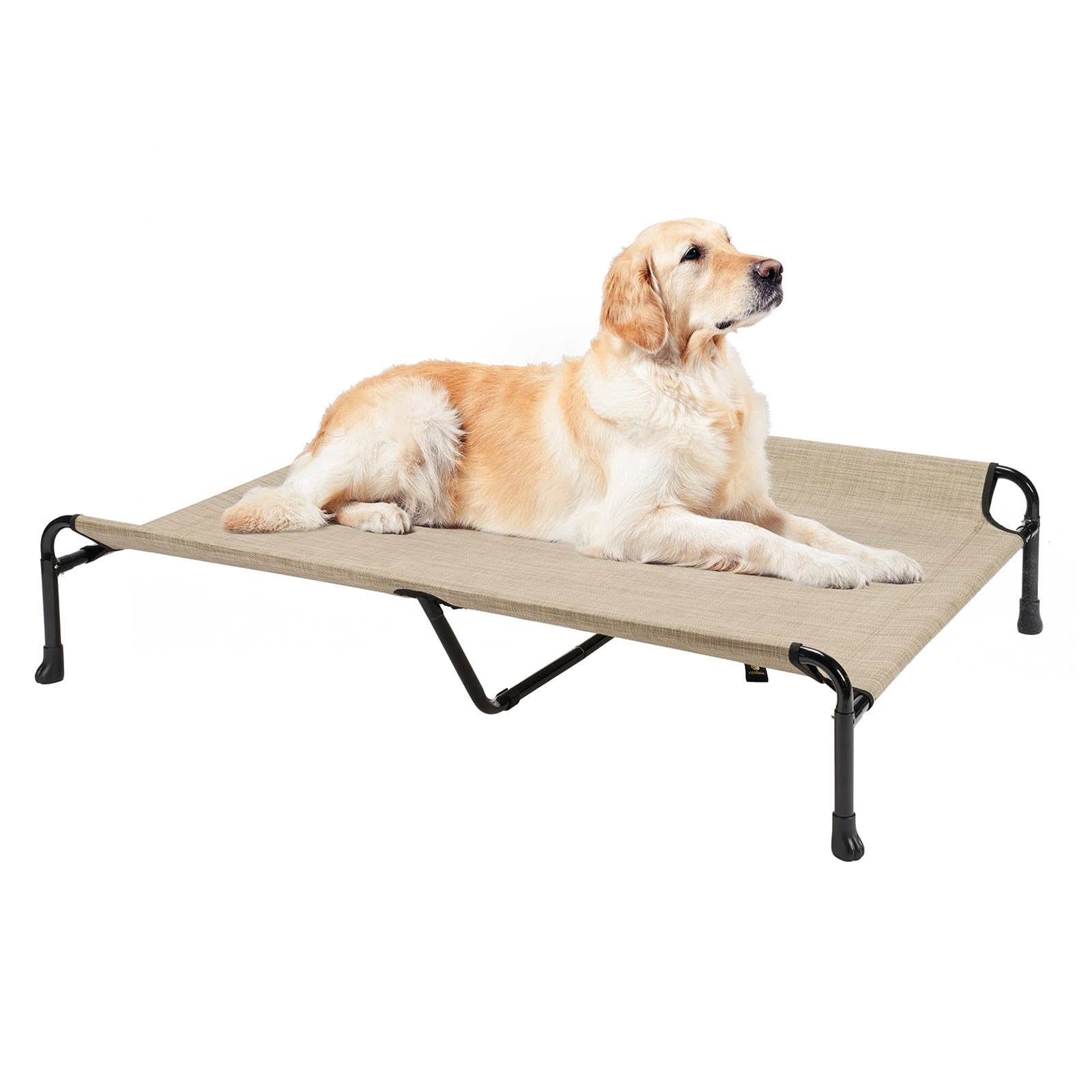 Veehoo Cooling Elevated Dog Bed - Raised For Large Dogs, Outdoor With Guardrail, Upgraded Non-Slip Feet, Breathable Teslin Mesh,