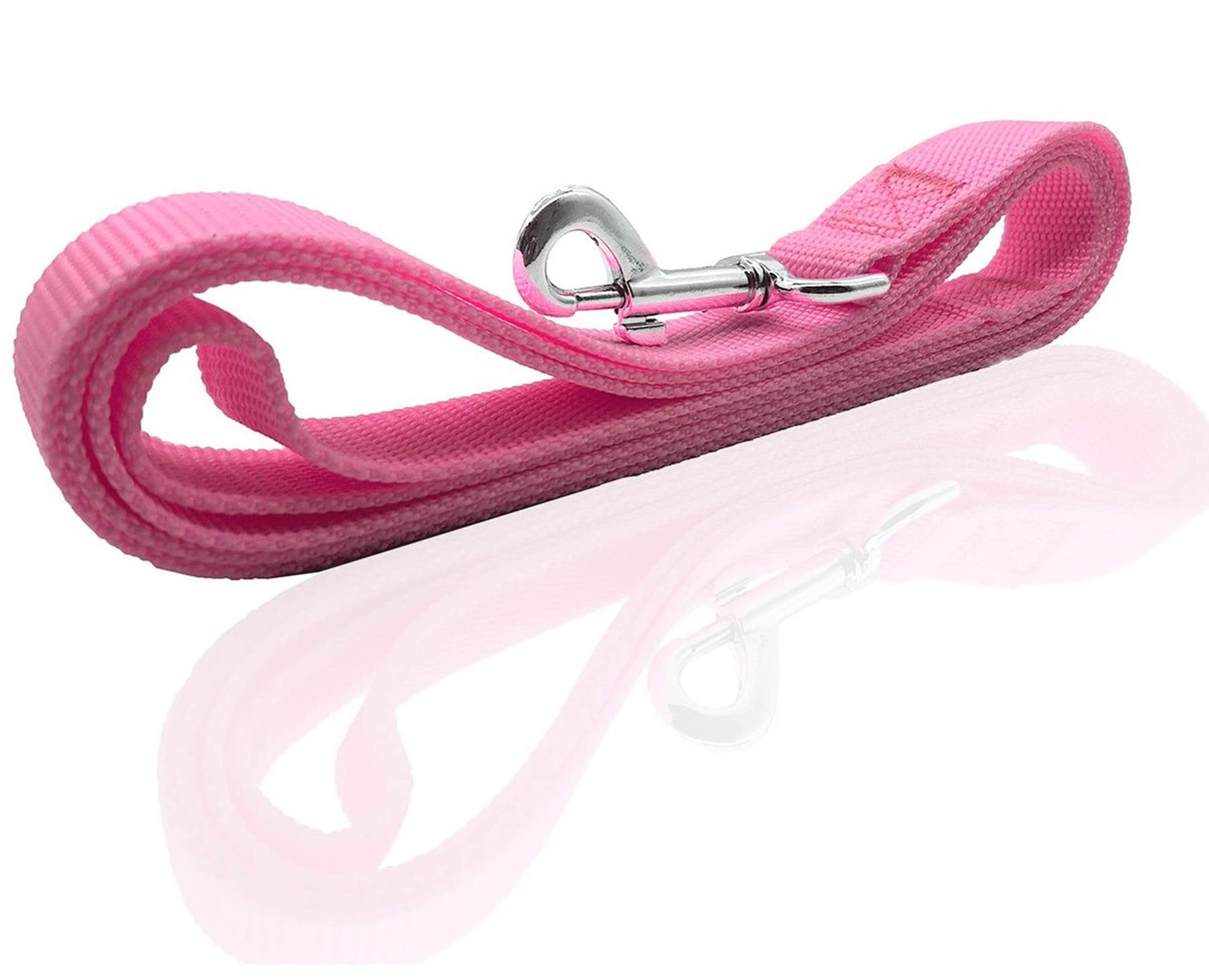 Nylon Dog Leash 8 Feet Long, Walking Training Dog Leashes For Medium Large Dogs(1'' X 8 Ft, Pink)