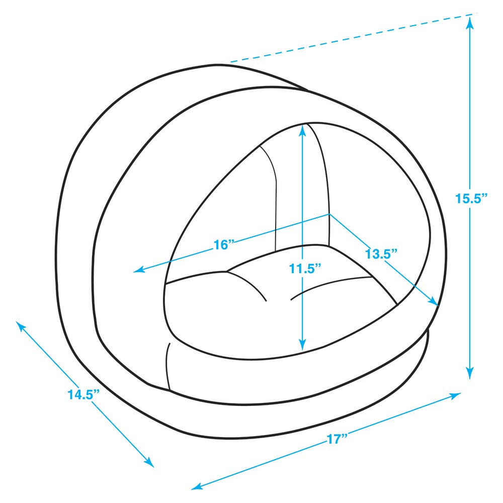 Best Pet Supplies Cozy Cat Cave By - Gray, 17 X 15 X 14