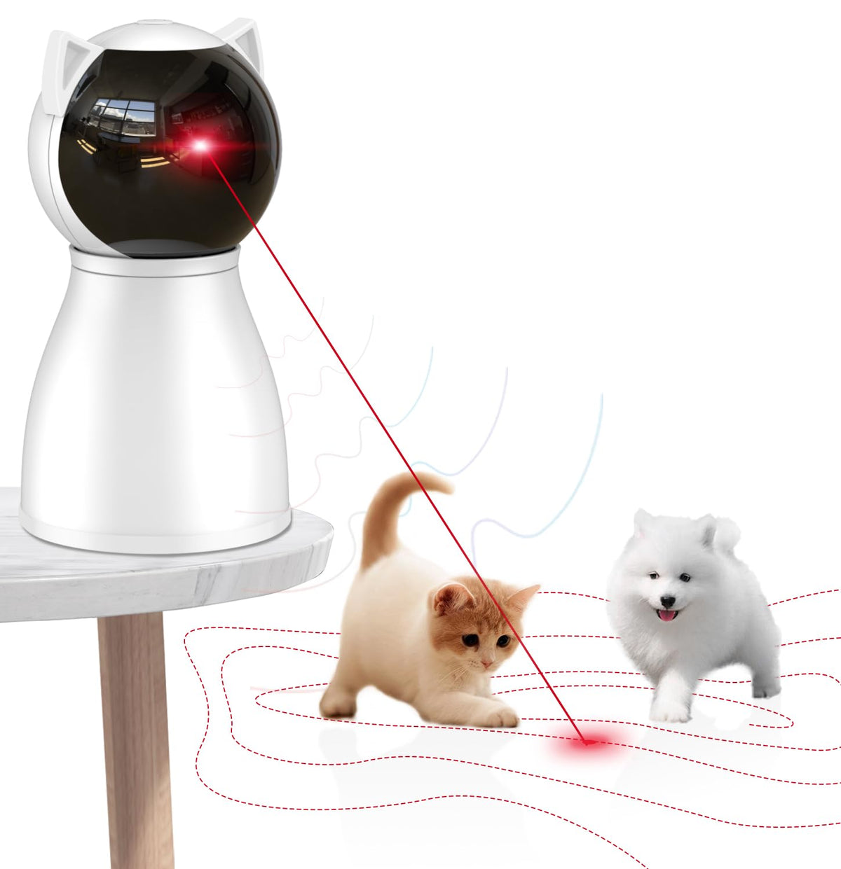 Valonii Cat Toys [2025 Newly Upgraded] Real Random Trajectory Rechargeable Motion Activated Cat Laser Toy Automatic,Interactive Cat Toys For Indoor Cats/Kitten/Dogs