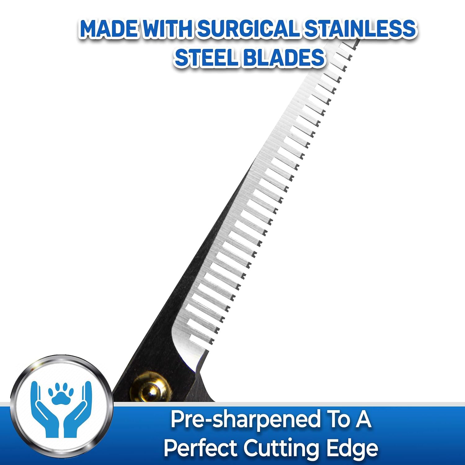 Pet Magasin Pet Thinning Shears - Professional Thinning Scissors With Toothed Blade - Yellow