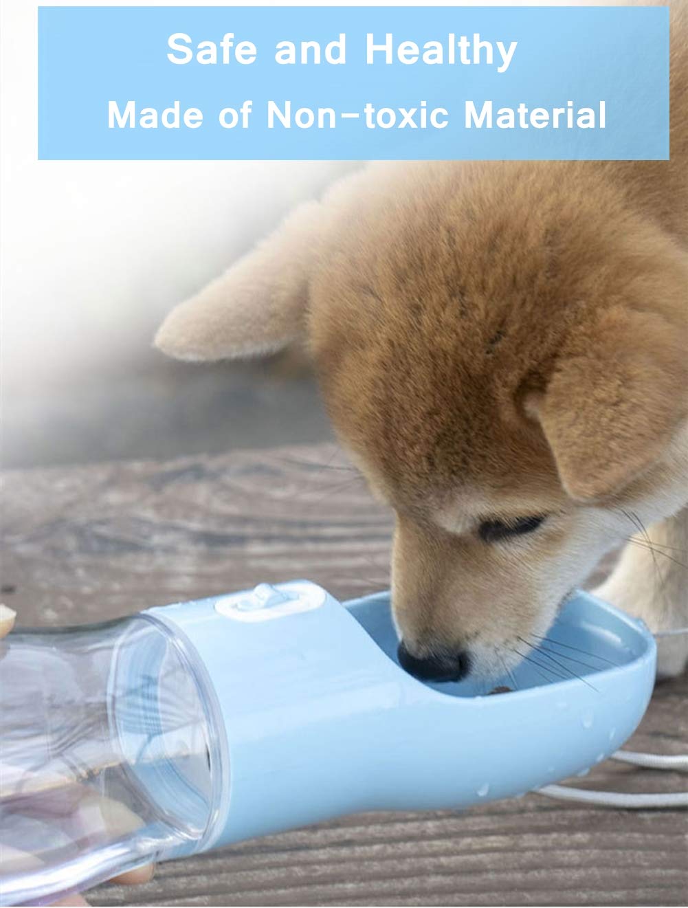 Liphier Portable Dog Travel Water Bottle - Carriable Puppy Water Dispenser For Traveling｜Walking｜Outdoor Activities - Blue