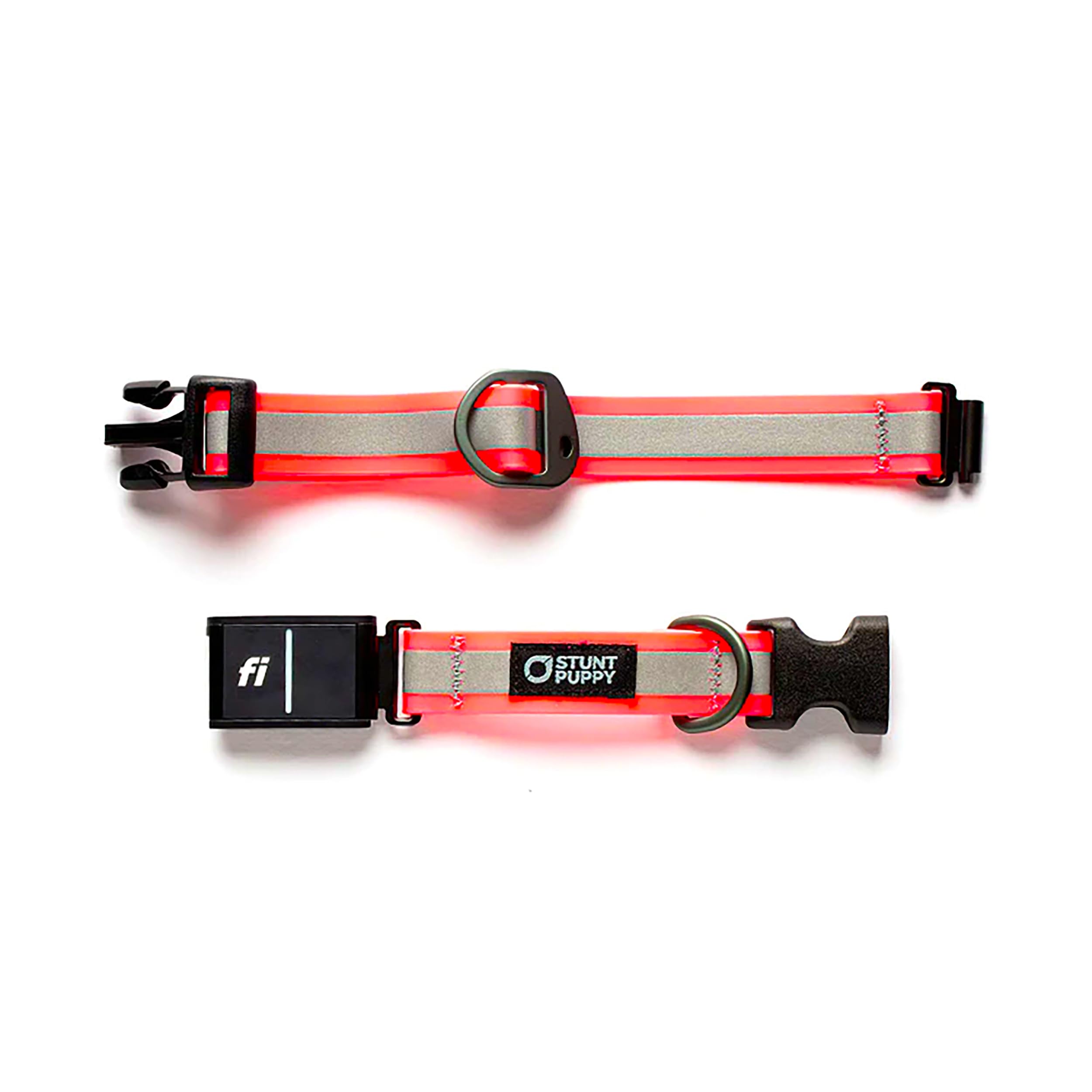 Stunt Puppy Dog Collar, Fi Series 3 Ready, Medium, Reflective Pink - Compatible With Fi Gps Device (Not Included)