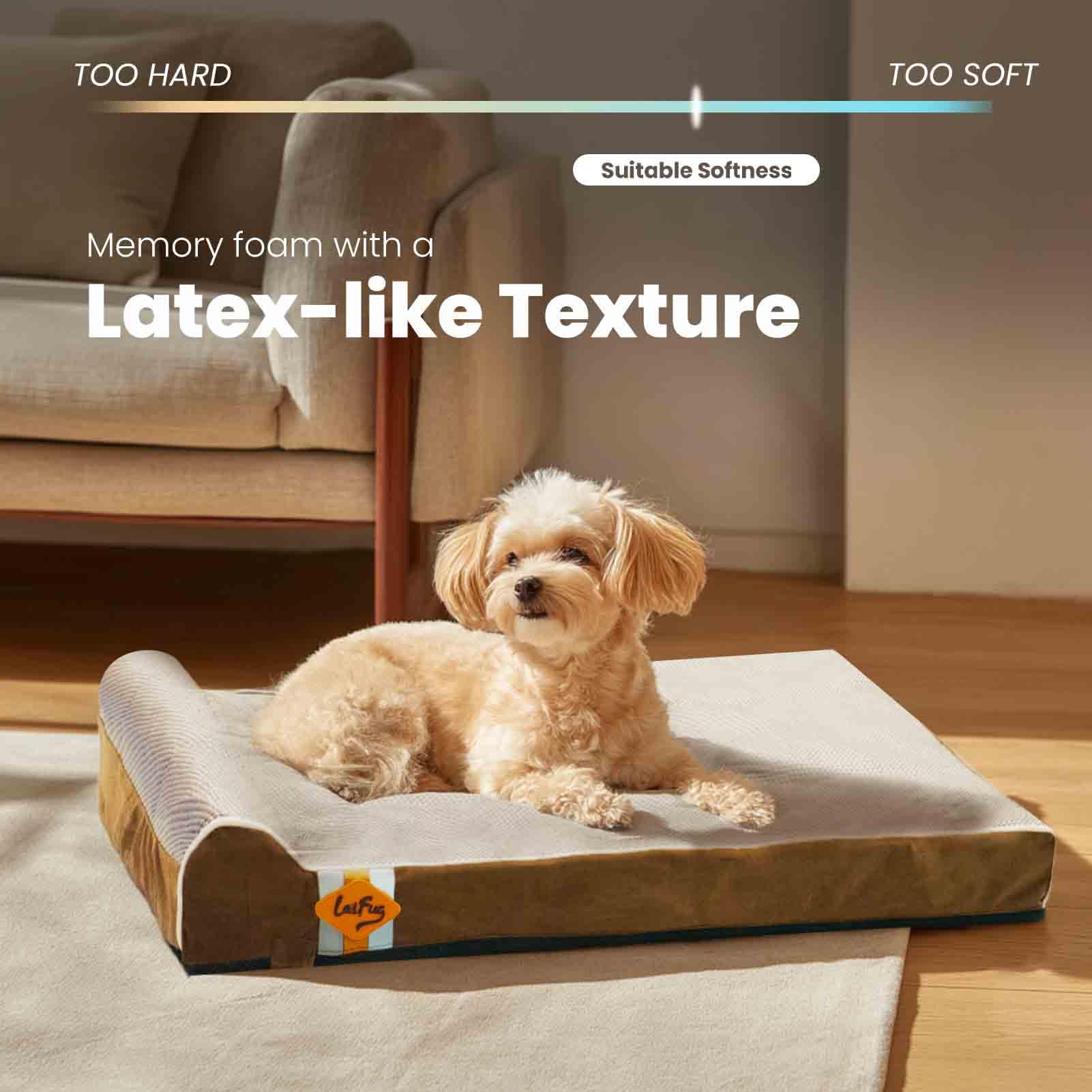 Laifug Orthopedic Memory Foam Dog Bed With Durable Water Proof Liner And Removable Washable Cover (Large (34''X22''X6''), Brown)