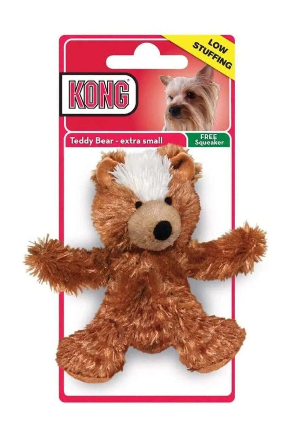 KONG  Plush, Low Stuffing Squeak Teddy Bear Dog Toy Replacement Squeaker Included For XSmall Dogs