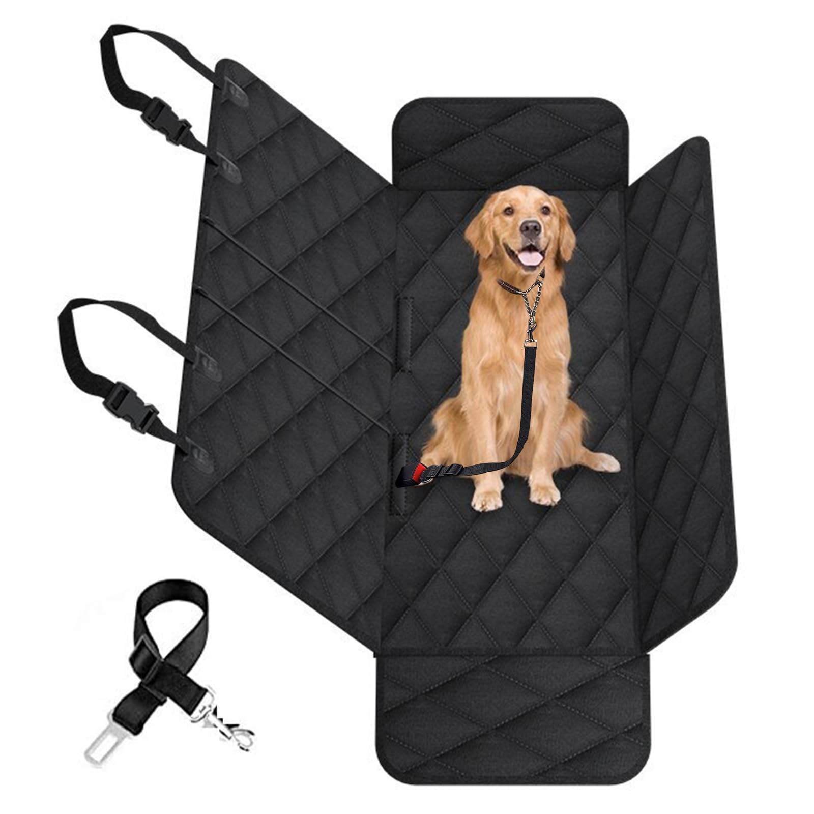 Doggiekit Dog Car Seat Cover For Back Seat, Waterproof Rear Seat Protector, Full Protection From Mud Scratches Shedding, Non-Sli