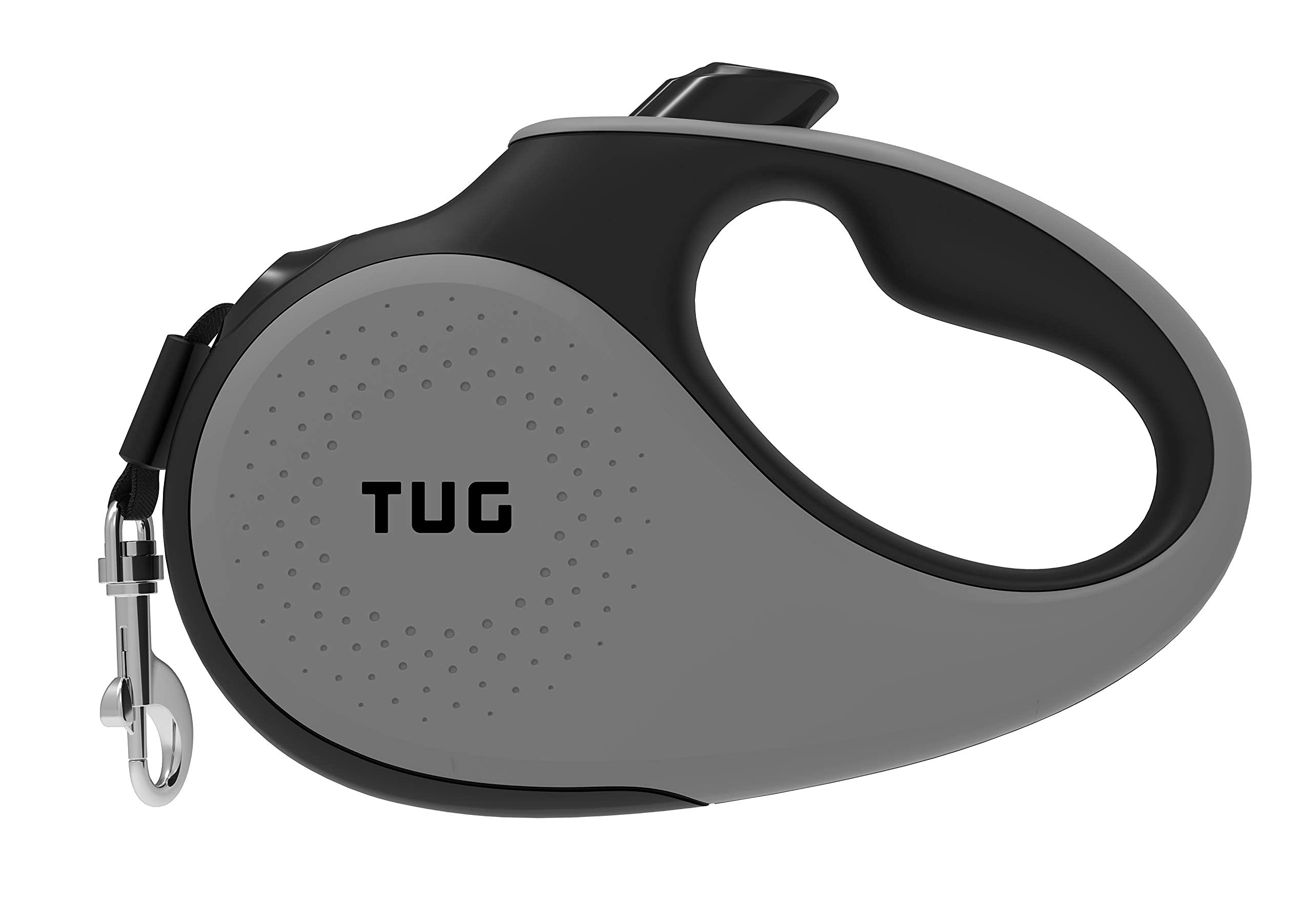 TUG 360° Tangle-Free Retractable Dog Leash, Medium Grey with Waste Bag Dispenser - Perfect for Active Dogs