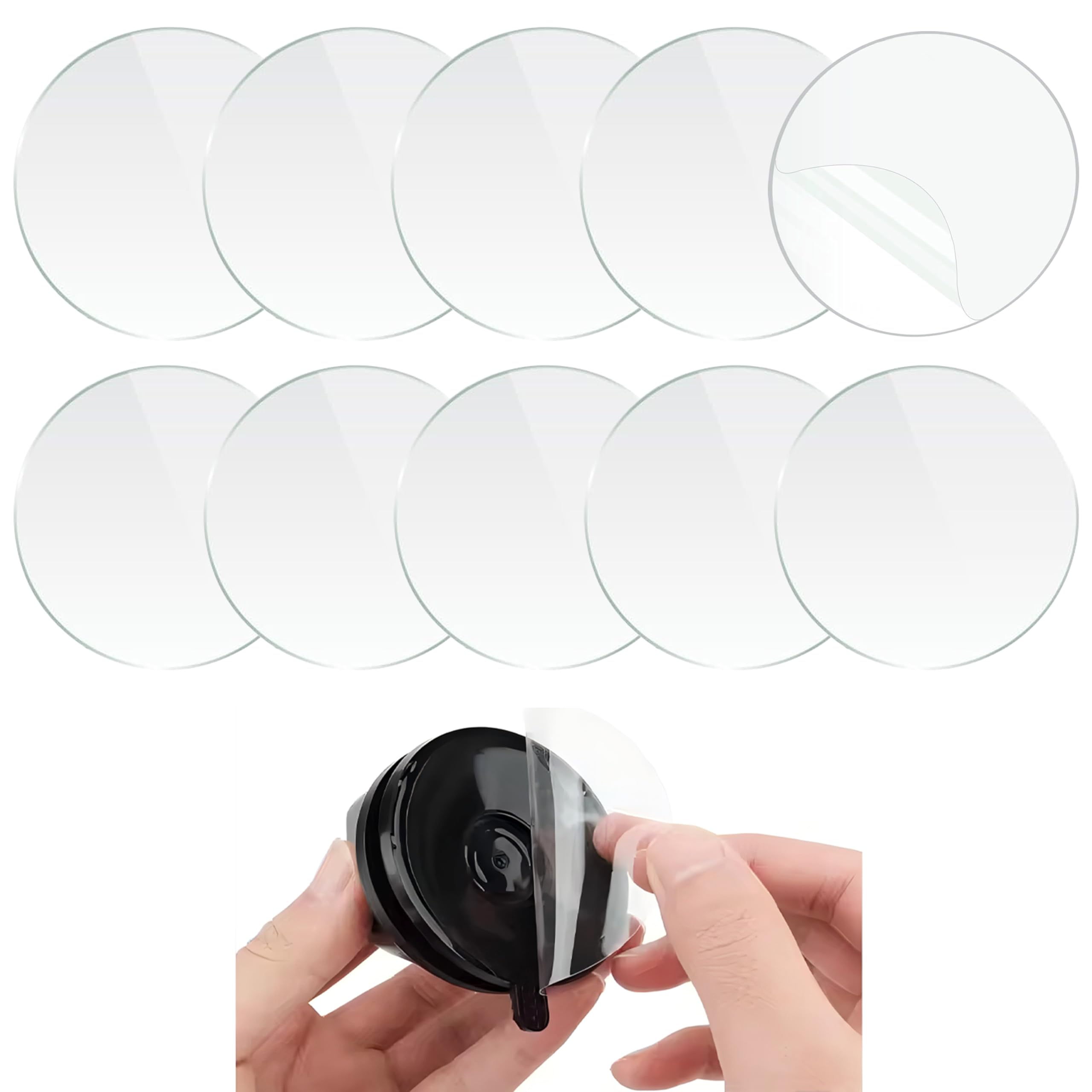 Cutie Paw Pal Double Sided 3M Adhesive Sticky Pads - 7 Cm - 10 Pack - Strong Adhesive For Suction Cup Cat Toys - Compatible With