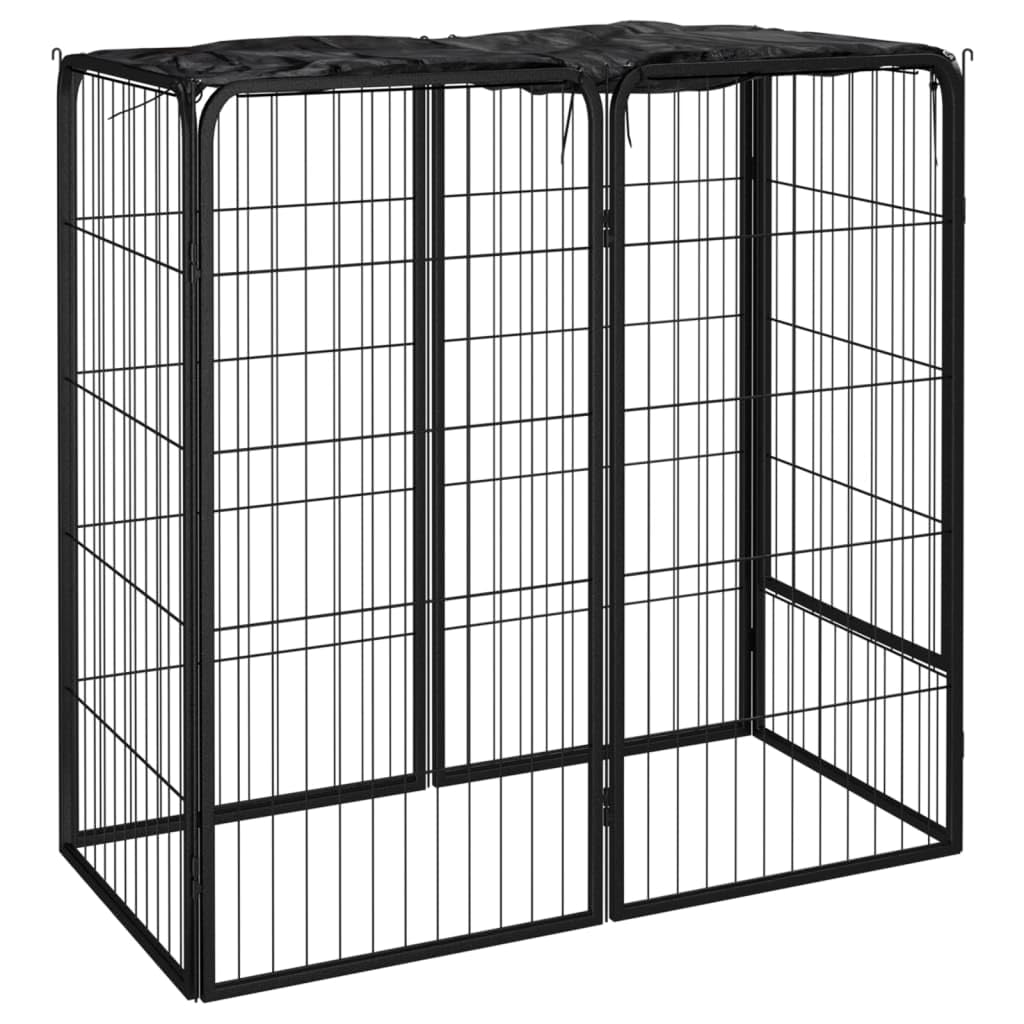 vidaXL Dog Playpen - 6 Panels 19.7x39.4 Powder-Coated Steel - Spacious, Robust and Portable Play Paradise - Ideal for Dog Traine