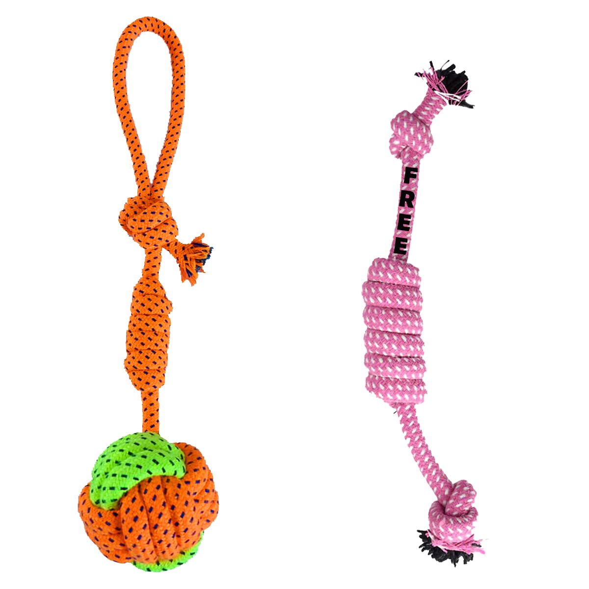 Youhavedeal Dog Rope Toys, Chew Toys For Puppy Teething, 100% Cotton Rope Washable Tug Of War Rope Toys For Puppies  Color May 