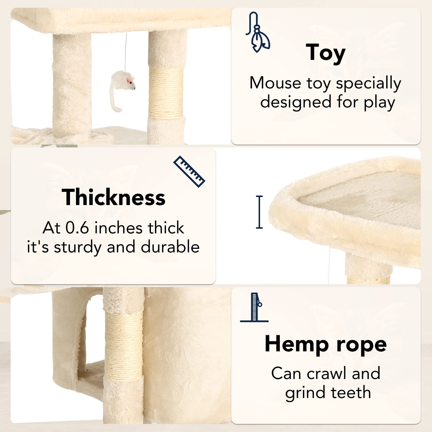 Bestpet Cat Tree 36 Inch Tall Cat Tower For Indoor Cats With Cat Scratching Post,Cat Condo Furniture Activity Centre With Cat Ha