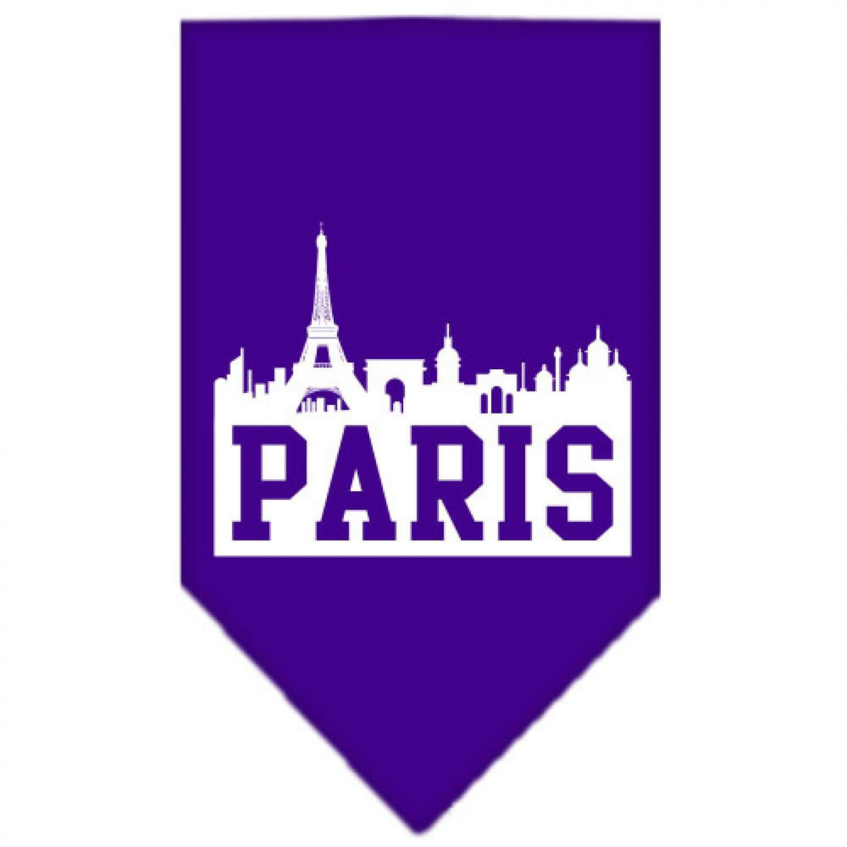 Mirage Pet Products Paris Skyline Screen Print Bandana, Small, Purple