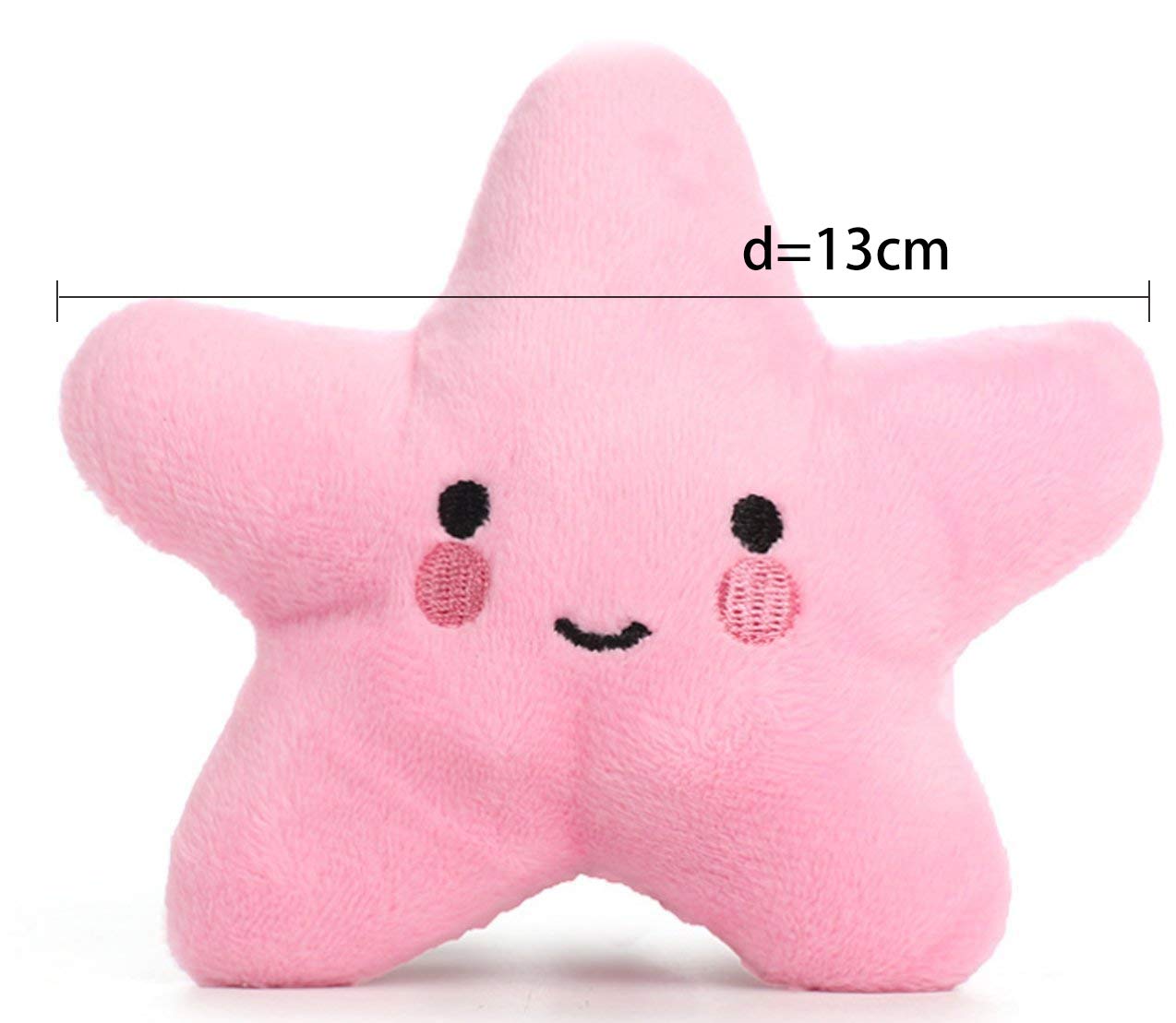 Pet Bite Squeaky Toys Smile Star Cute Stuffed Toys For Dogs Puppy Biting Bb Sound Chew Squeaker Cloud Shape Plush Toy For Cats & Small Animals Exercise Entertainment,3 Pack (Star)