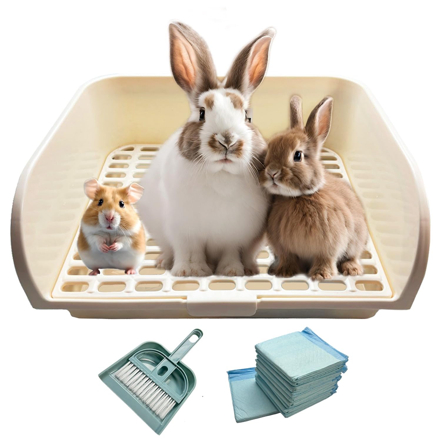 Kiwi & Mora Rabbit Litter Box - Extra Large Bunny Litter Box, Easy To Clean And Disassemble, Prevents Odors And Stains. Training