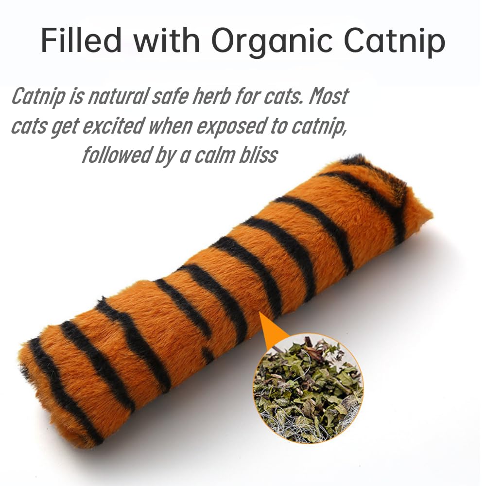 3 Pcs Soft & Durable Crinkle Sound Catnip Pillows, Interactive Kicker Toys For Indoor Cats, Promotes Kitten Exercise For All Bre