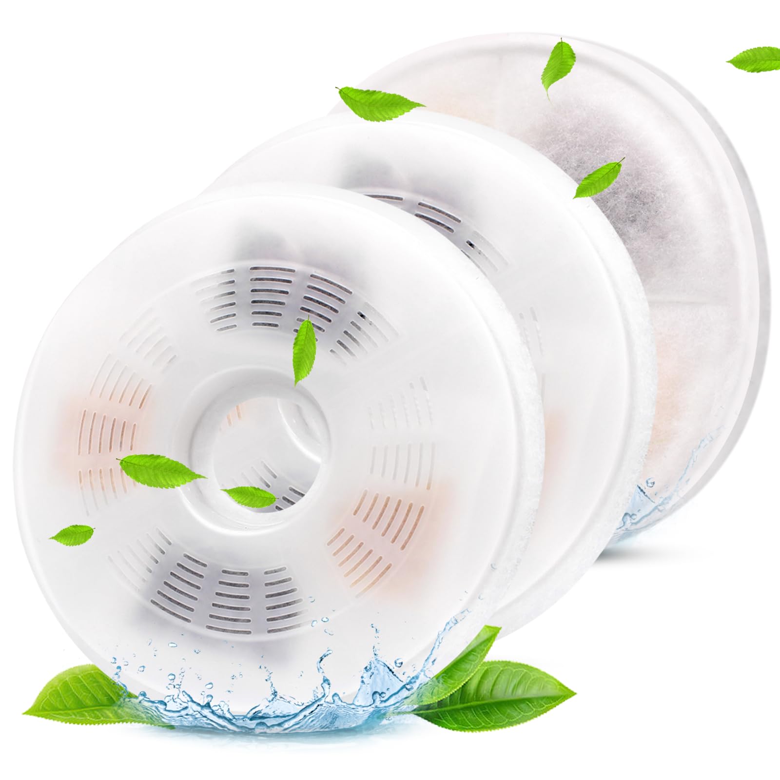 3/6/9 Pack Cat Water Fountain Filters Compatible With Catit Fountains, Petilog Carbon And Ion Exchange Resin Pet Fountain Filter