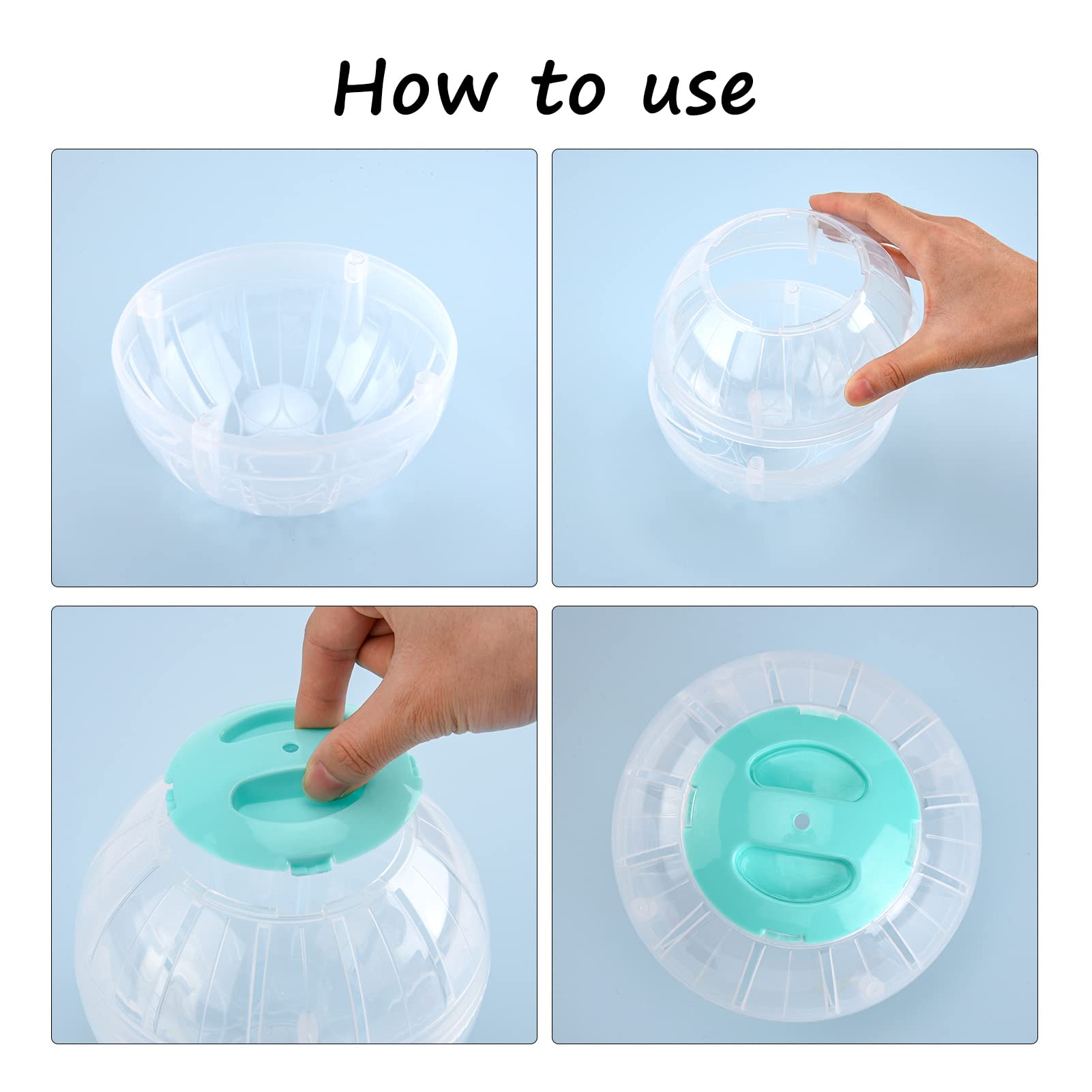 Fankutoys Hamster Exercise Ball, 5.7 Inch Transparent Running Wheel For Dwarf Hamsters To Reduce Boredom And Increase Activity