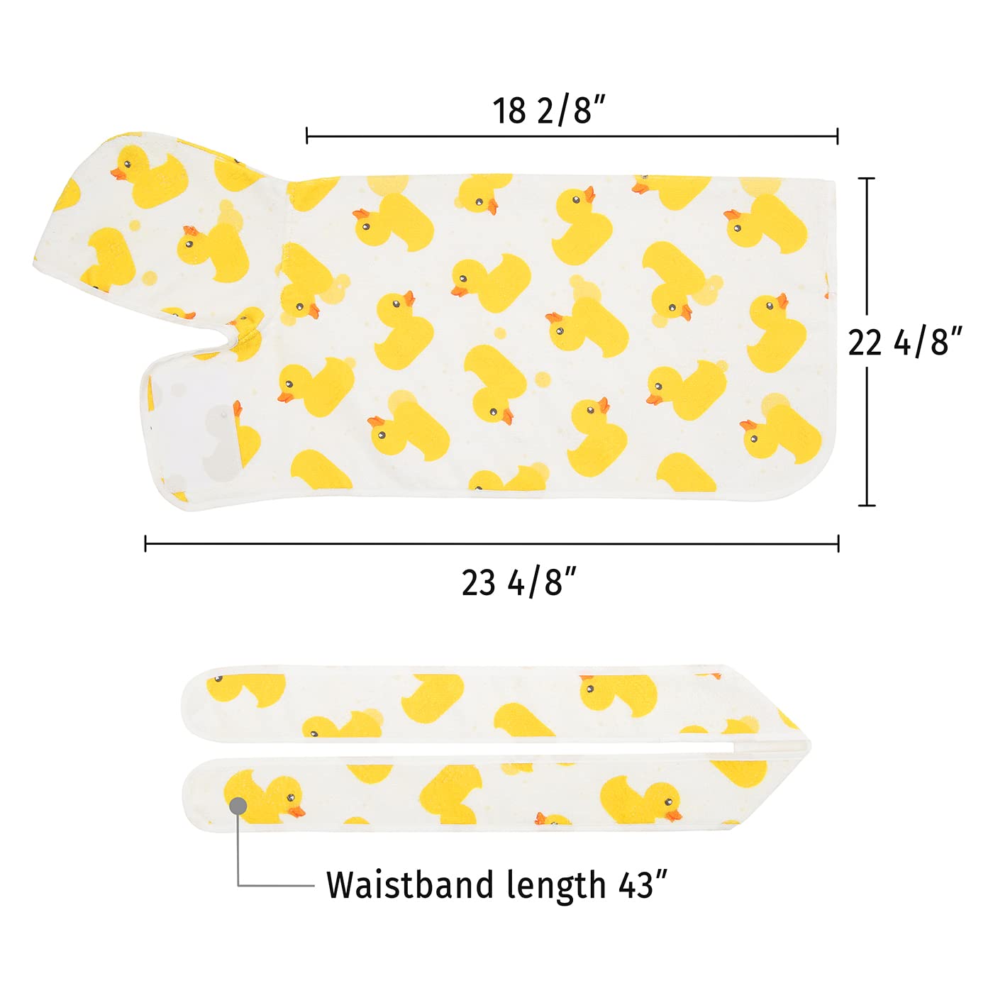 Hde Dog Bathrobe Super Absorbent Quick Drying Towel With Hood For All Dog Breeds Sizes S-Xxl - White Rubber Ducks - S