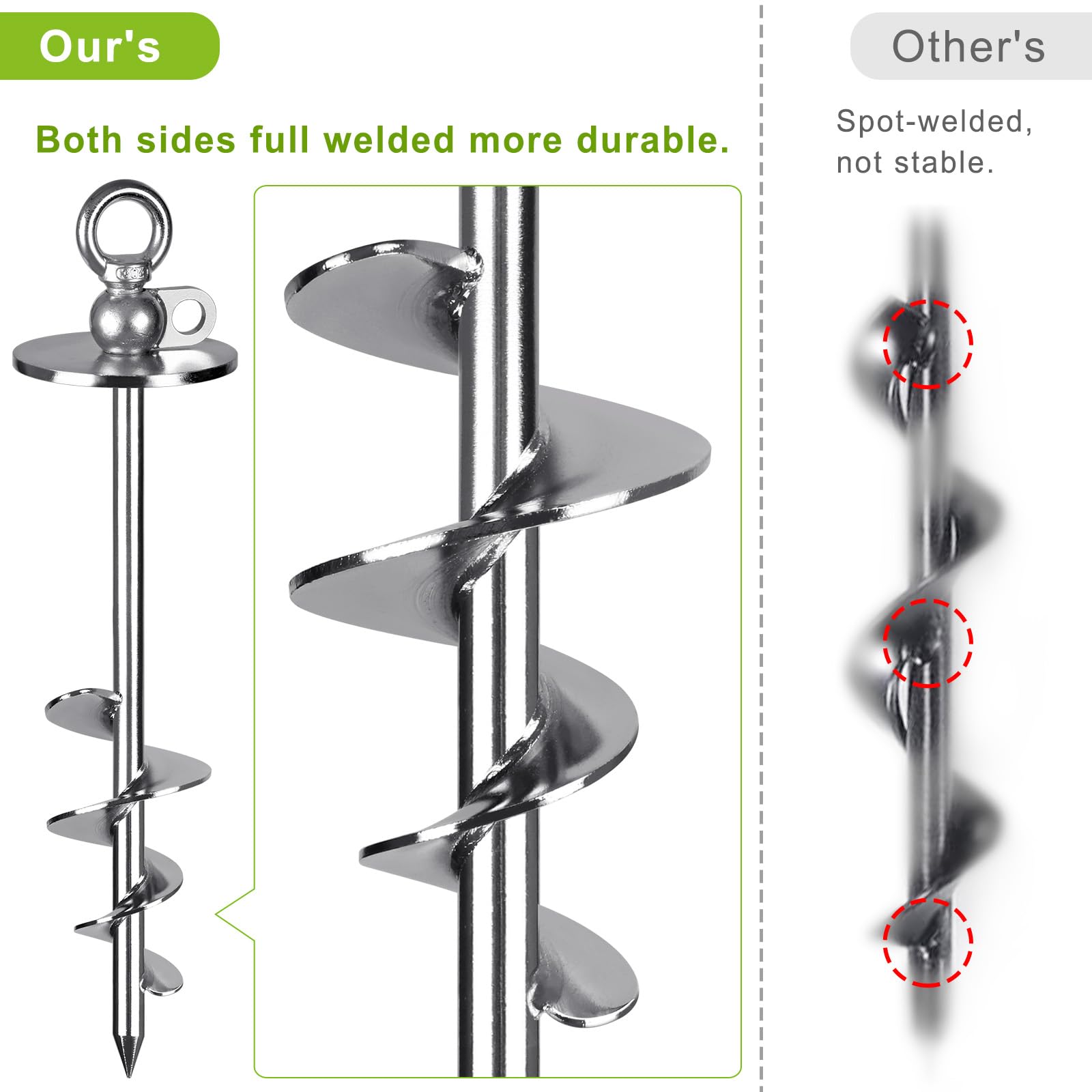 Lifeswell Heavy Duty Dog Tie Out Stake, 15'' Dog Anchor, 360 Swivel, No Tangle, Easy Install, For Large Dogs Up To 220Lbs, Perfe