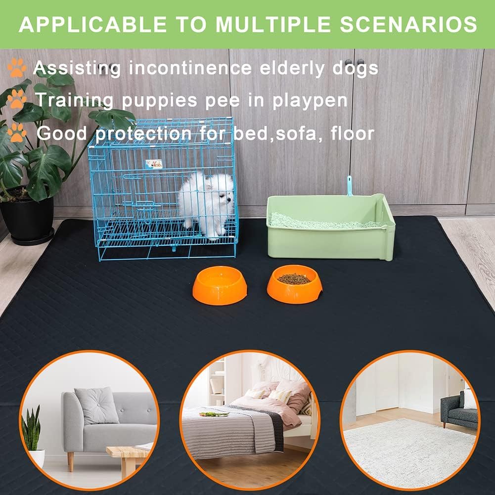 Washable Pee Pads For Dogs 72''  72'' Waterproof Mat Non-Slip, Reusable Puppy Pads Pet Training Pads, Dog Pee Pads Extra Large,