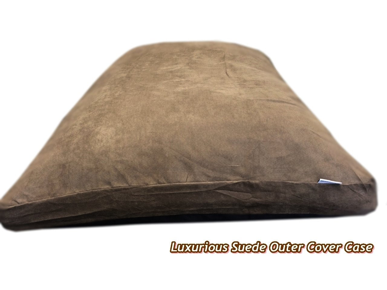 Extra Stuffed Mixed Memory Foam Pillow Bed: Brown Suede Luxurious Comfortable Anti Slip Cover Waterproof Dog Bed For Large To Extra Large Dogs (55'X37')