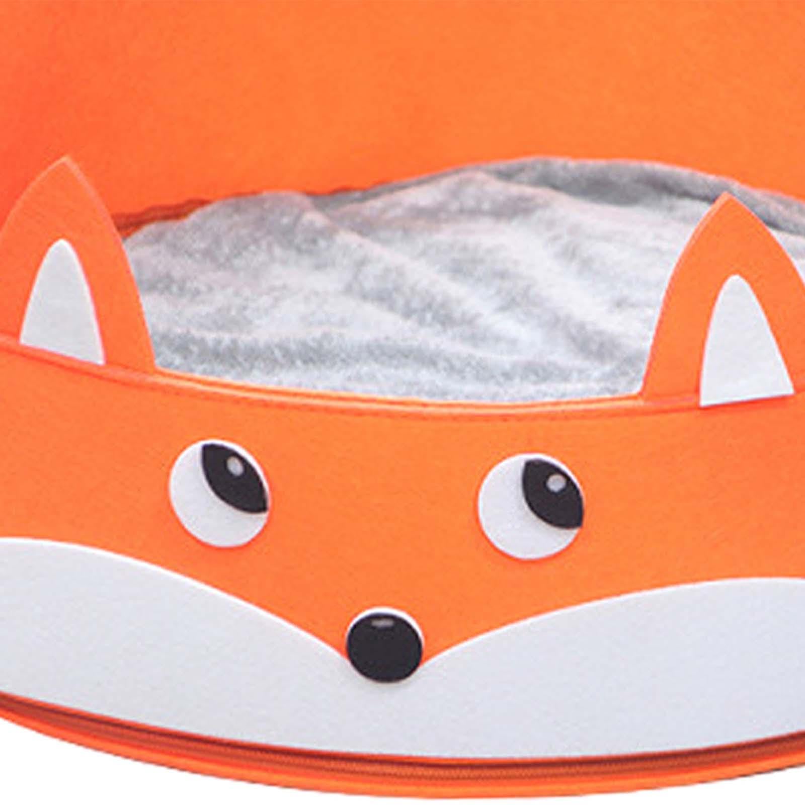 APIRILY Cat Bed Round Cartoon Winter Warm Anti Slip Bottom Puppy Kennel Sleeping Bed Fox M | Pet Supplies | Cat Supplies | Beds