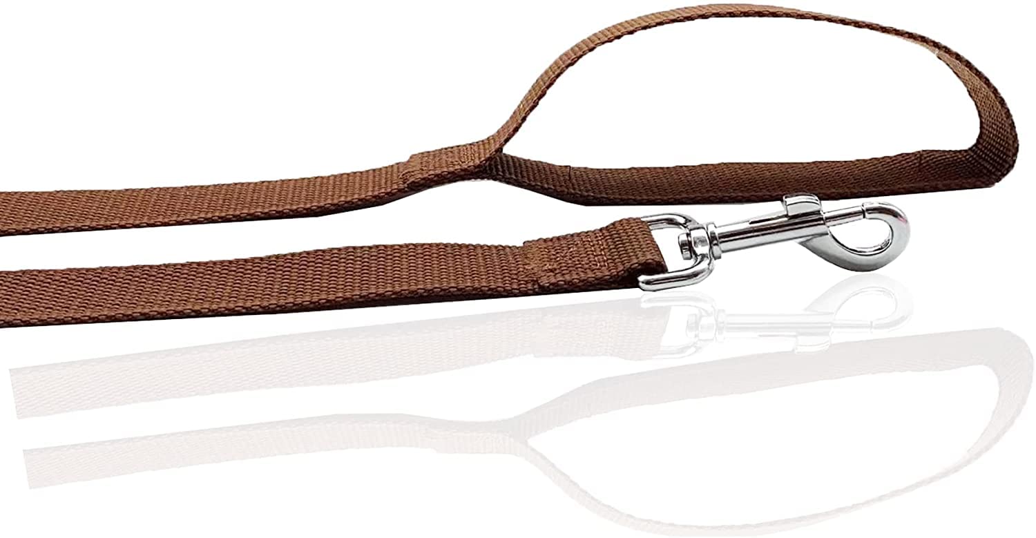 Nylon Dog Leash 8 Feet Long, Walking Training Dog Leashes For Medium Large Dogs(1'' X 8 Ft, Brown)