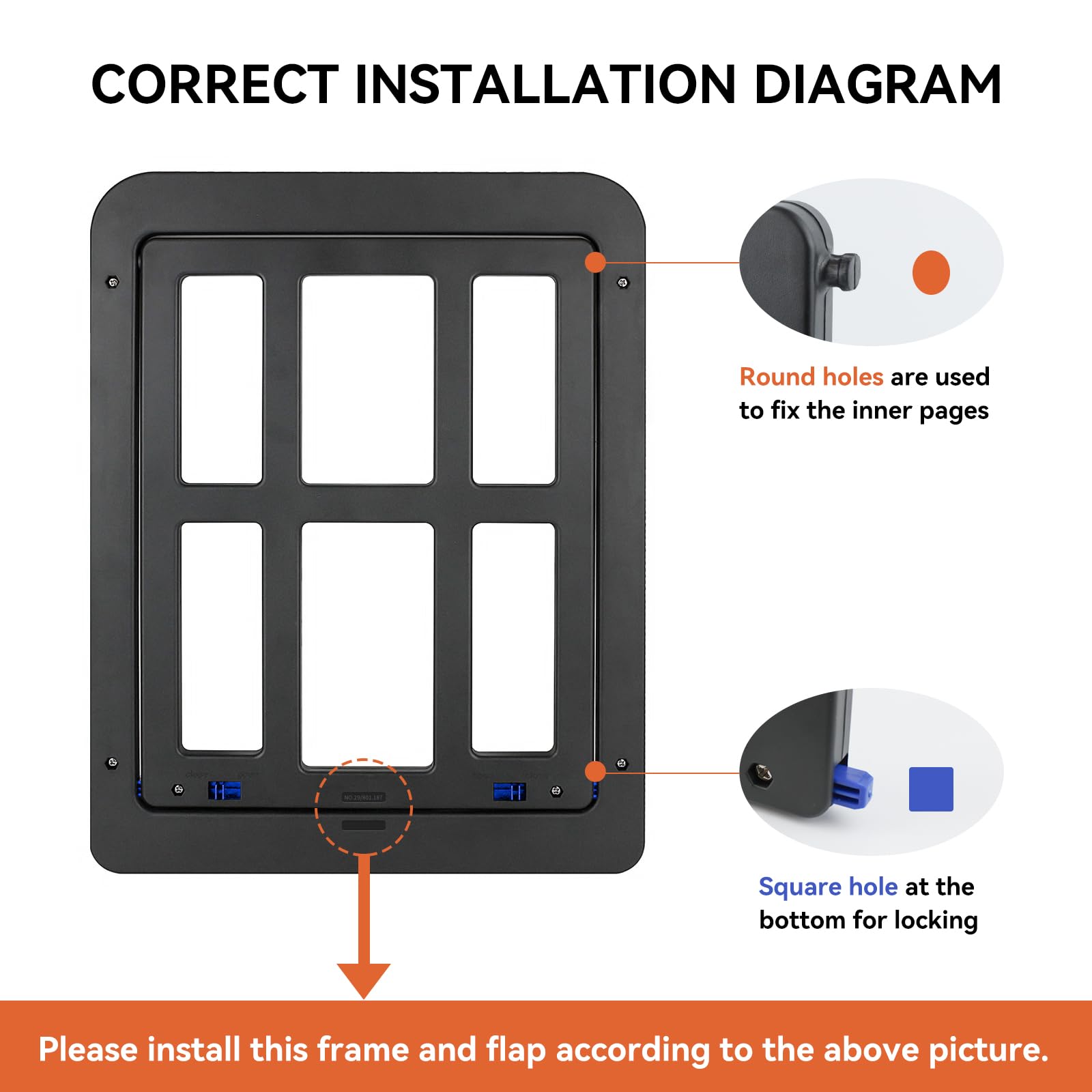Namsan Screen Cat Door For Sliding Door 8.2 X 9.6 Inches Entrance Screen Pet Door For Small Dogs Cats Magnetic Automatic Closure Gate