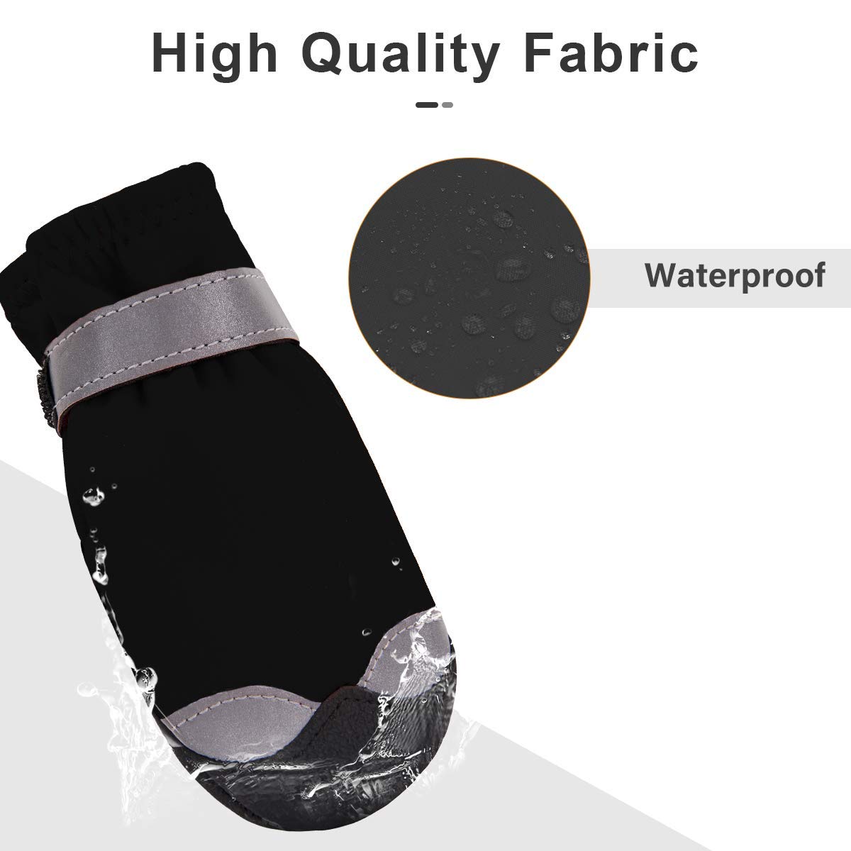 Waterproof Dog Shoes For Large Medium Dogs - Winter Snow Dog Booties Paw Protection With Adjustable Straps Rugged Anti-Slip Sole - Hiking Outdoors Pet Boots Paw Protectors Comfortable