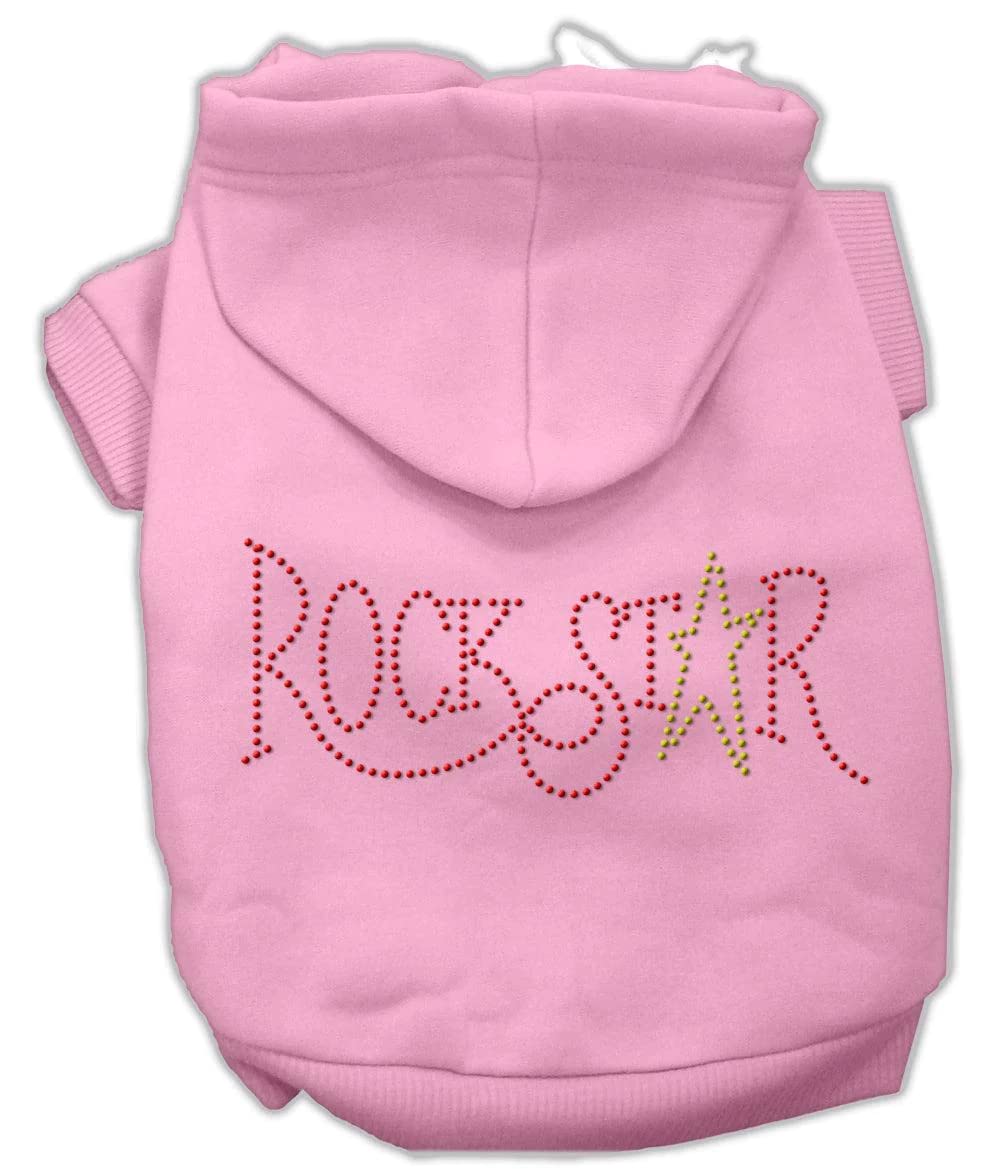 Mirage Pet Products Rock Star Rhinestone Hoodies, Size 10, Pink