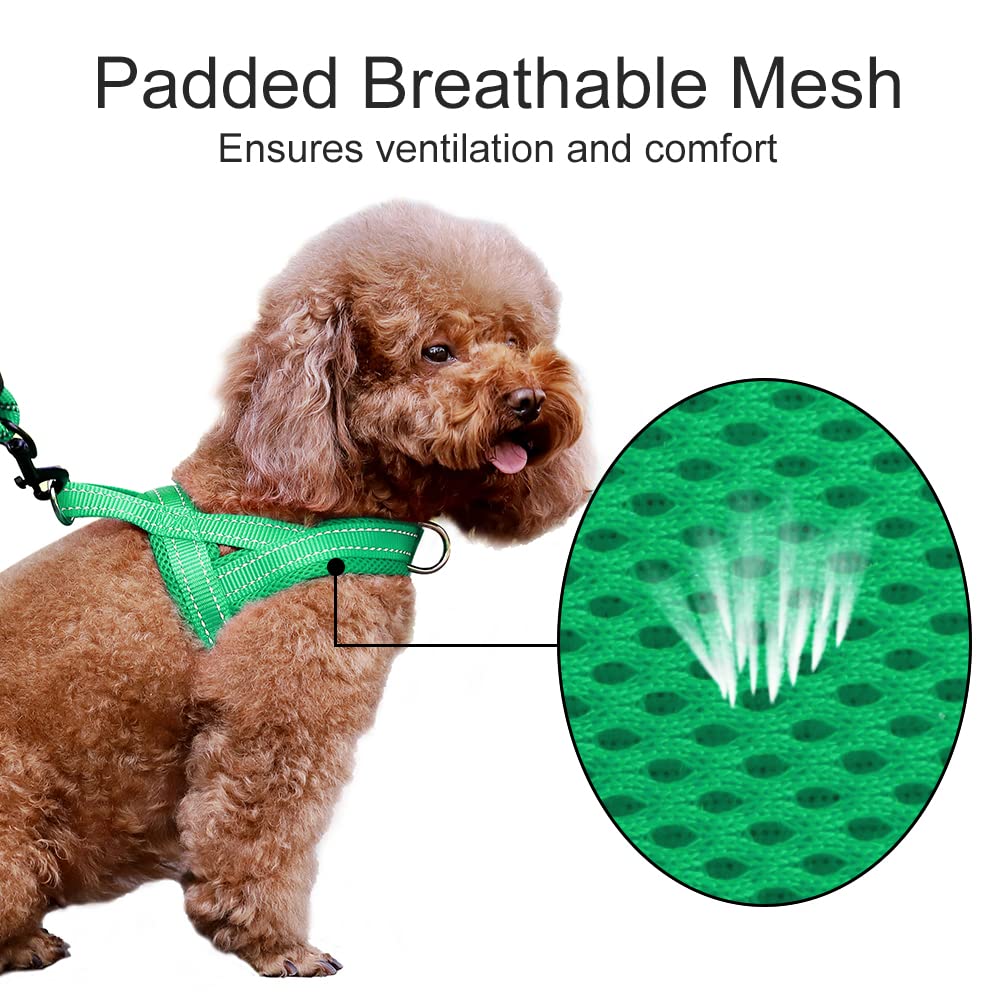 Plutus Pet No Pull Dog Harness With Breathable Mesh Padded, Adjustable Reflective Escape Proof Dog Harness, Quick Fit Dog Vest Harness For Small Medium Large Dogs(S, Green)