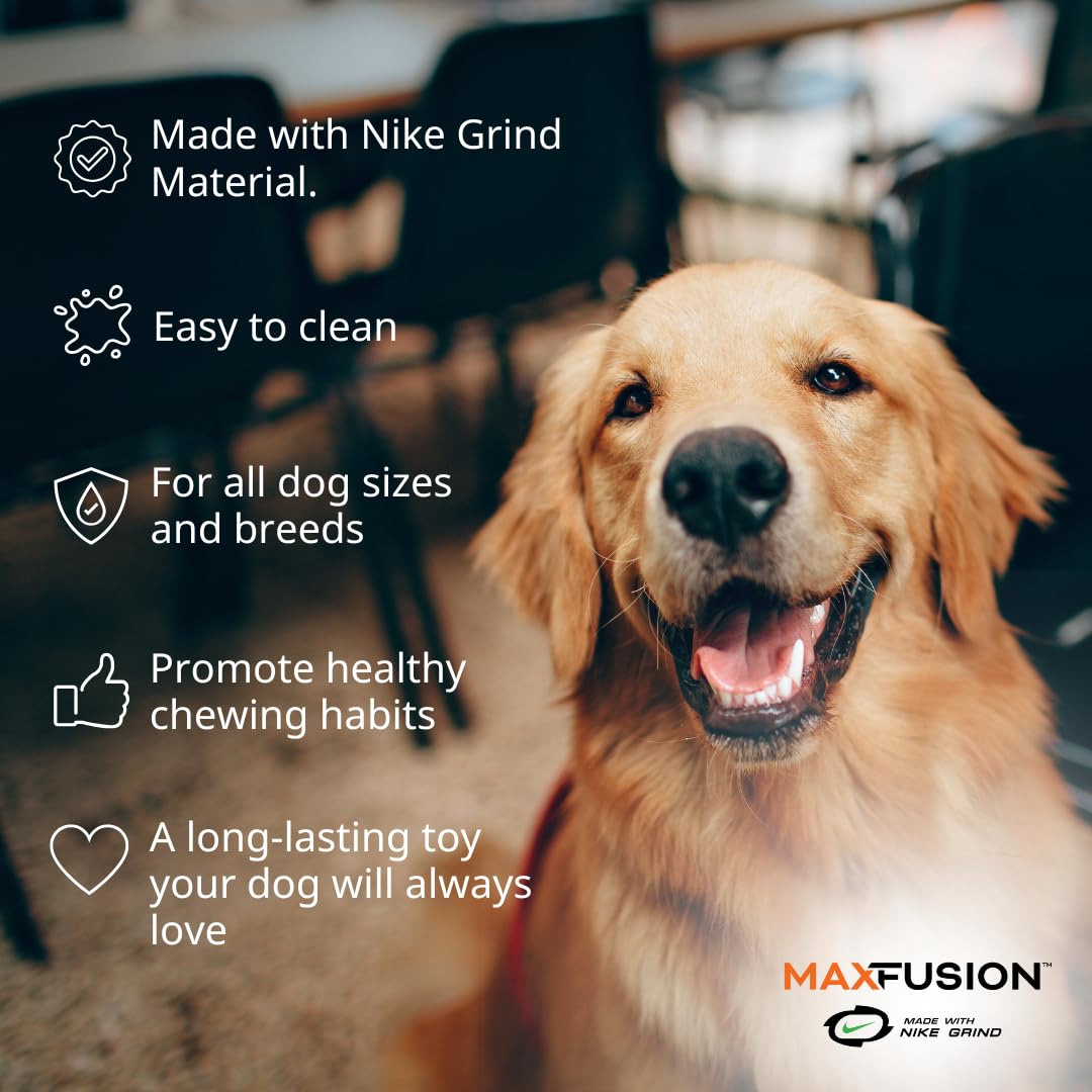 Max Fusion With Nike Grind, Arlee Helix Dog Toy, Chew Toy For Play, Fetch, Tug, M