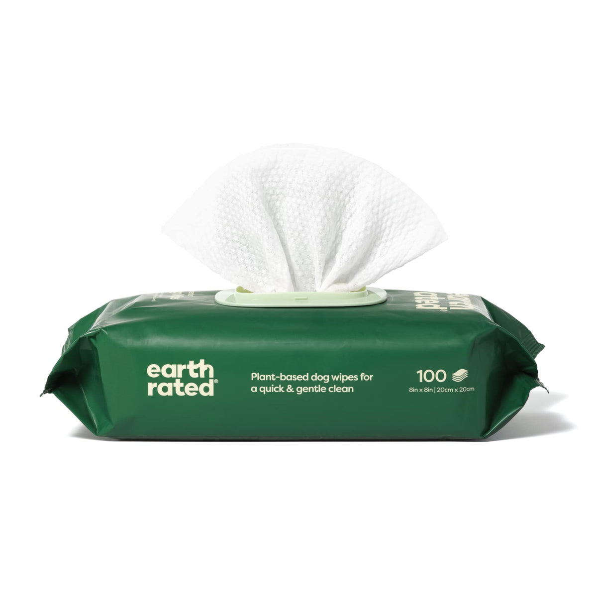 Earth Rated Plant Based Dog Wipes - Cleaning And Odor-Controlling Grooming Wipes For Paws, Body, And Butt - Perfect For Puppy And Adult Dogs - Unscented - 100 Count