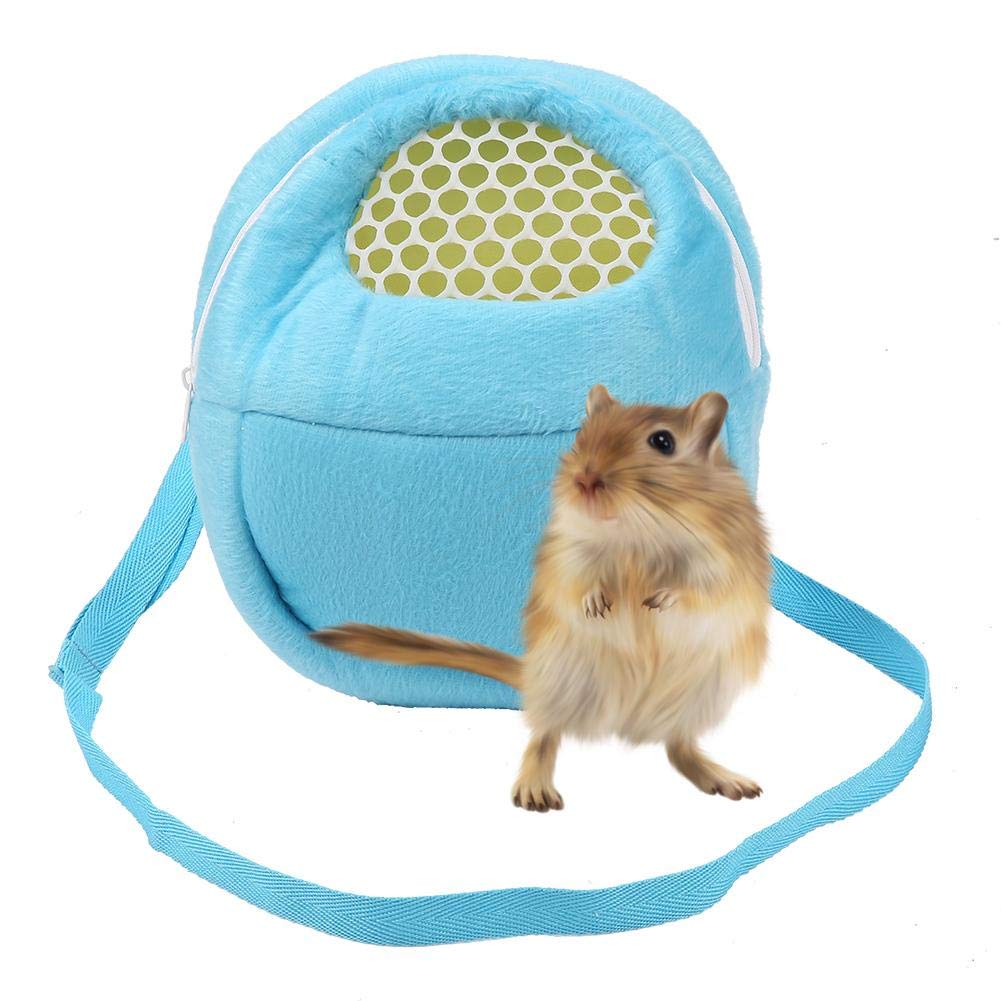 Yosoo Portable White Mesh African Hedgehog Hamster Breathable Pet Dog Carrier Bags Handbags Puppy Cat Travel Backpack (M, White Mesh - Blue)