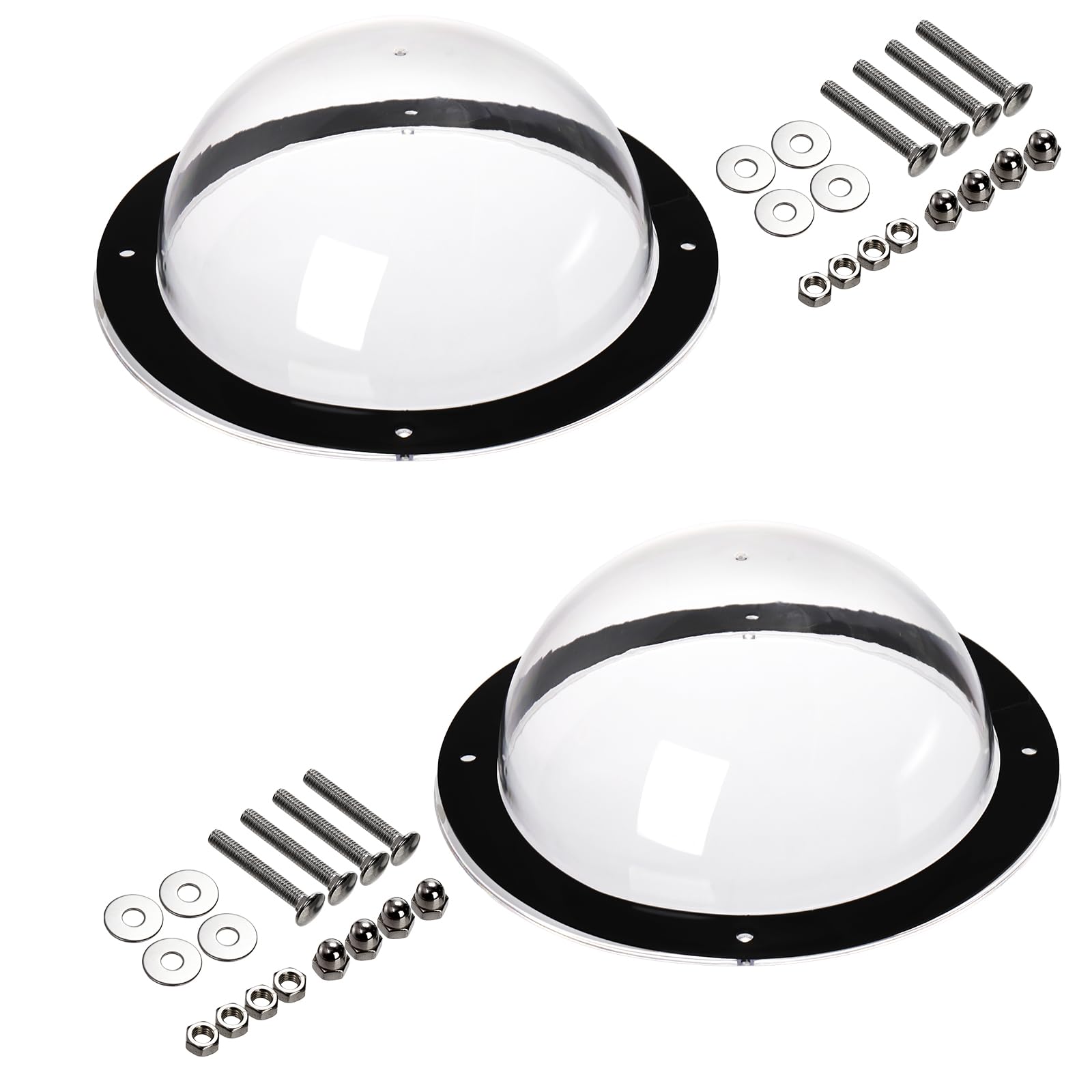 Goaste 2 Pack Dog Fence Window, 12.4 Inch Clear Pet Dome, Durable Plastic Pet Peek Windows Playground, Doggie Fence Safe Domes,