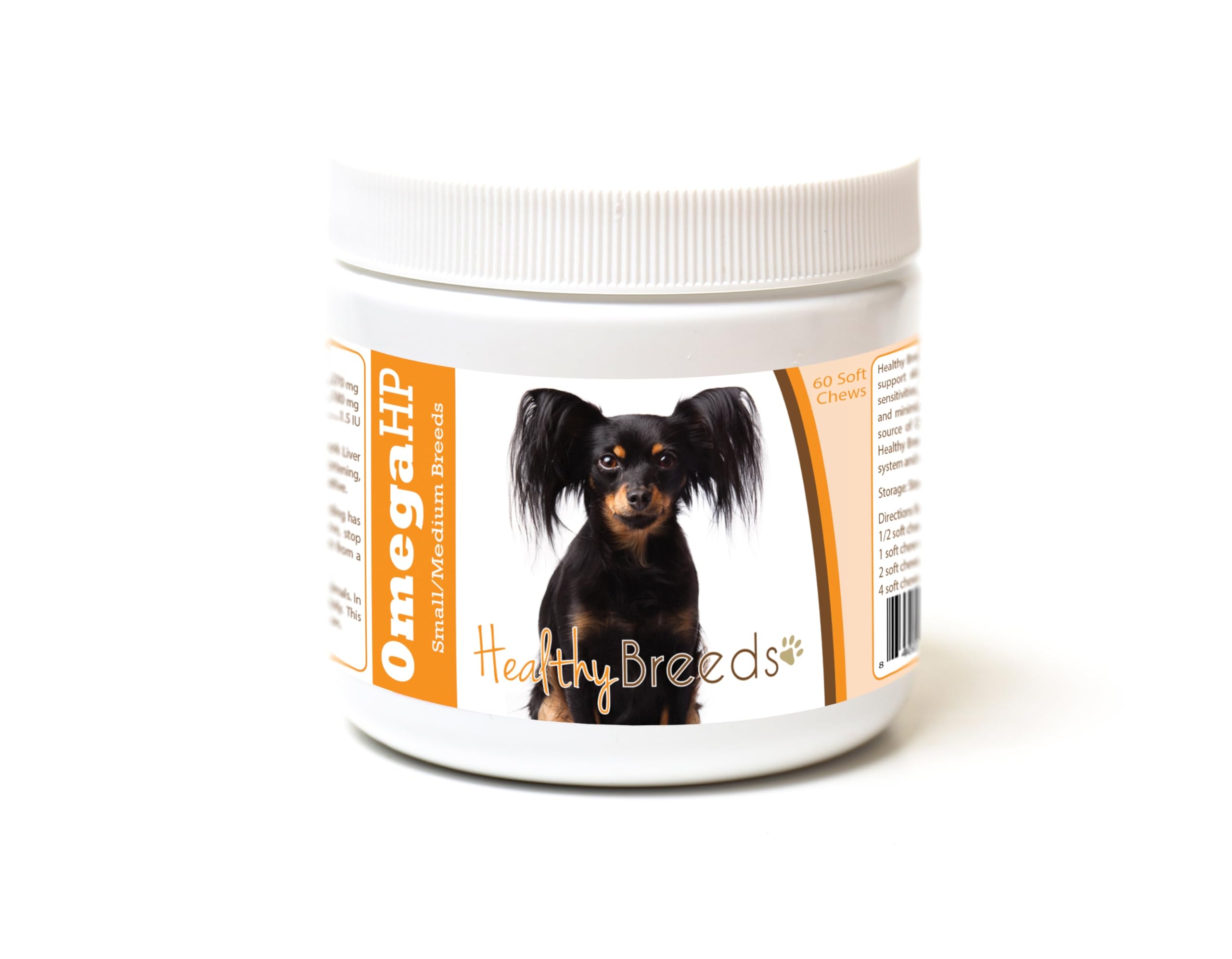 Healthy Breeds Russian Toy Terrier Omega HP Fatty Acid Skin and Coat Support Soft Chews 60 Count