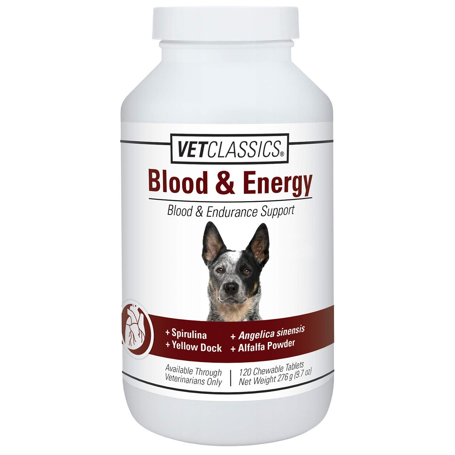 Vet Classics Blood & Energy Dog Supplement - Pet Health Supplement for Dogs - Supports Canine Endurance - Includes Spirulina, Ye