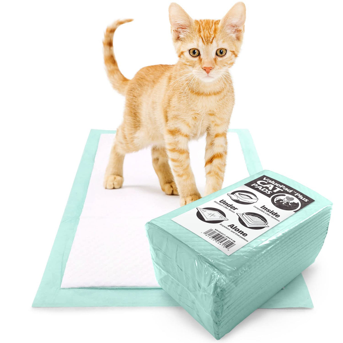 Valuepad Plus Cat Litter Pads, 16.9X11.4 Inch, Unscented, 25 Count - Breeze Compatible Refills - Quick-Dry, Super Absorbent Gel 