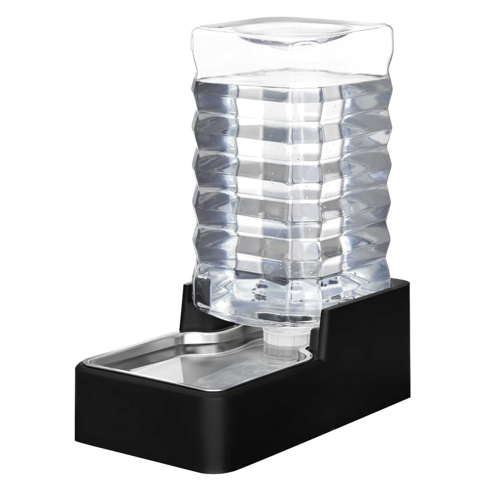 RIZZARI Stainless Steel Pet Water Feeder: 10L Gravity Leak-Proof Auto Refill Water Dispenser - Non-Slip Base- Without Filter -Ea