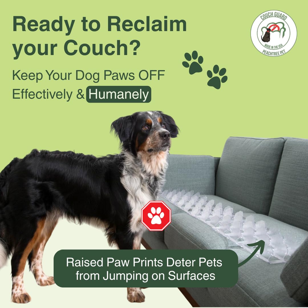 Peachtree Pet Made In Usa (6 Pack) Clear Humane Scat Mat To Keep Dogs Off Couch & Dog Counter Surfing Deterrent - Pain-Free Anti