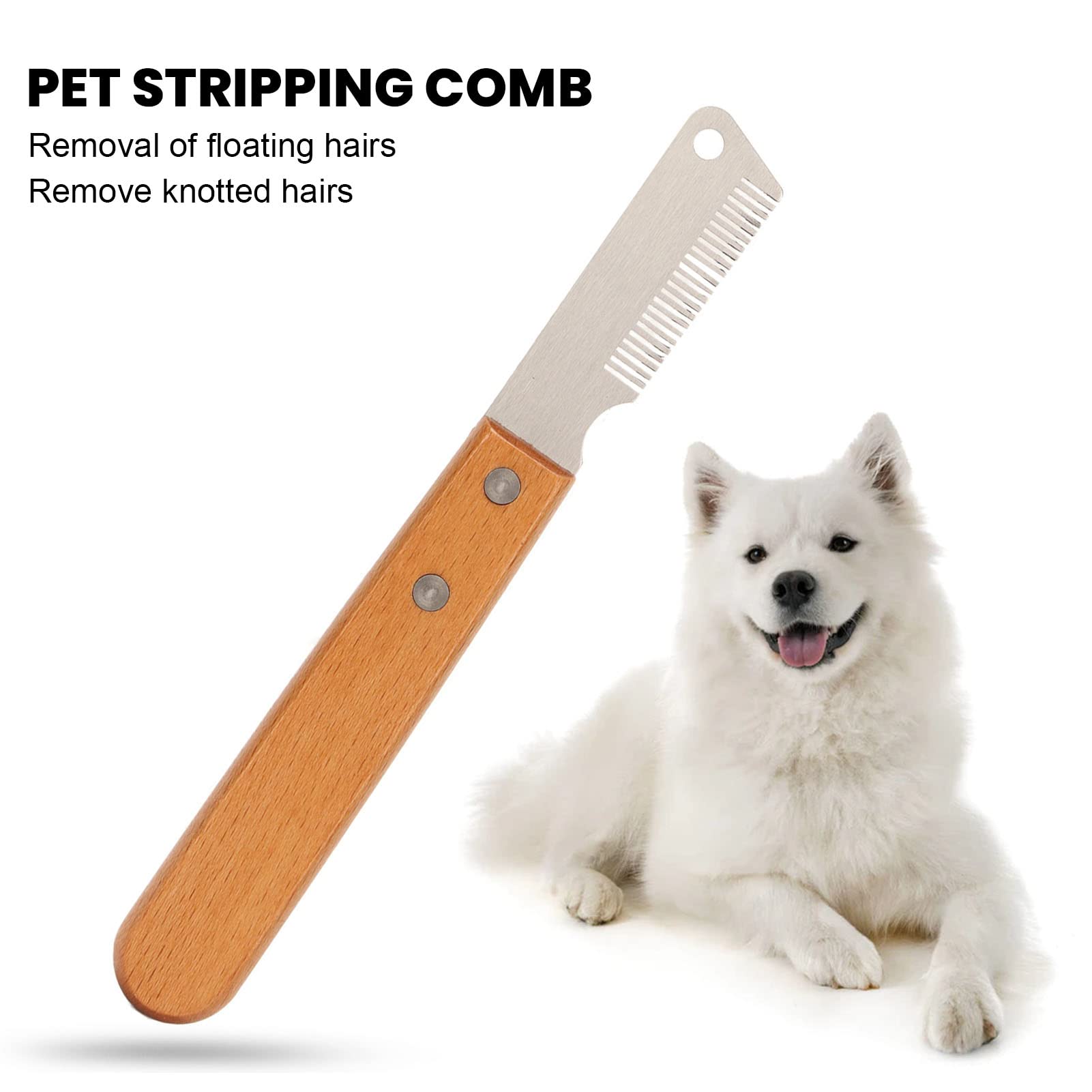 Pet Grooming Tool: Multifunction Remove Floating Hair Comb With Wood Handle For Cats And Dogs