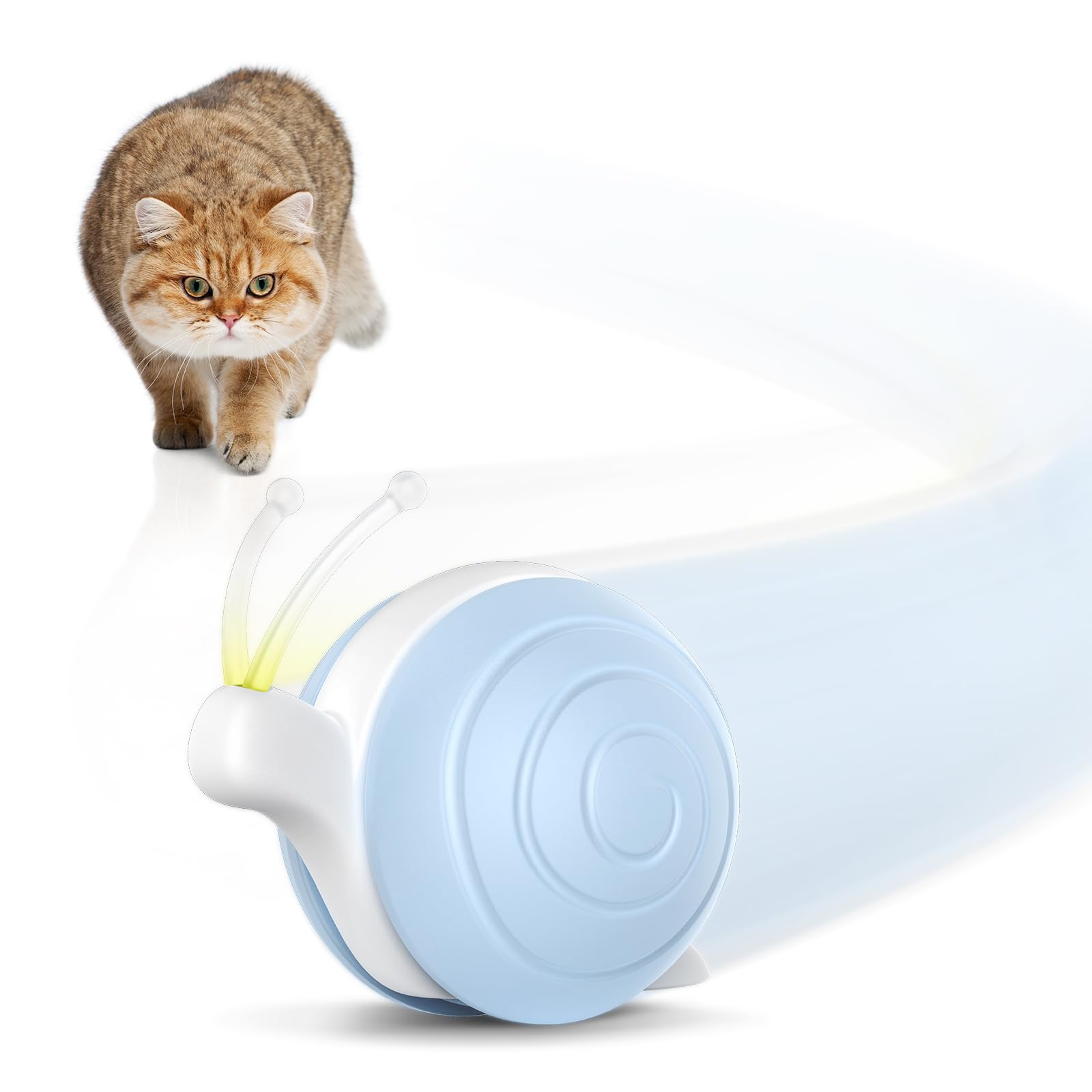 Cheerble Interactive Cat Toy For Indoor Cats, Wicked Snail, [2024 Upgraded] Kitten Toys, Automatic Cat Toys With Led Lights, Dc 