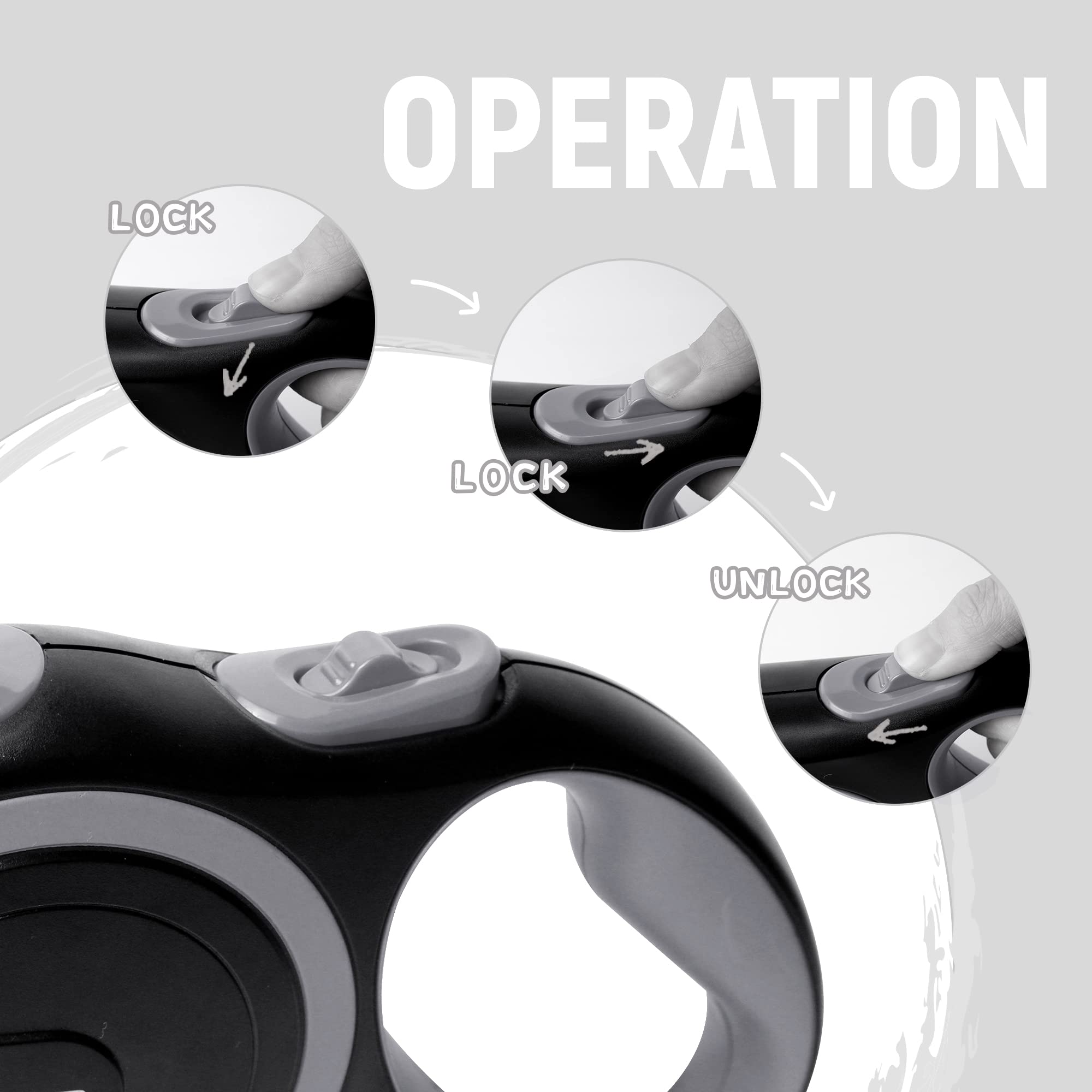 Lievuiken 10 Ft Retractable Dog Leash With No Tangle For Dog Up To 33Lbs, One-Handed Brake, With Non-Slip Handle, Strong Nylon T