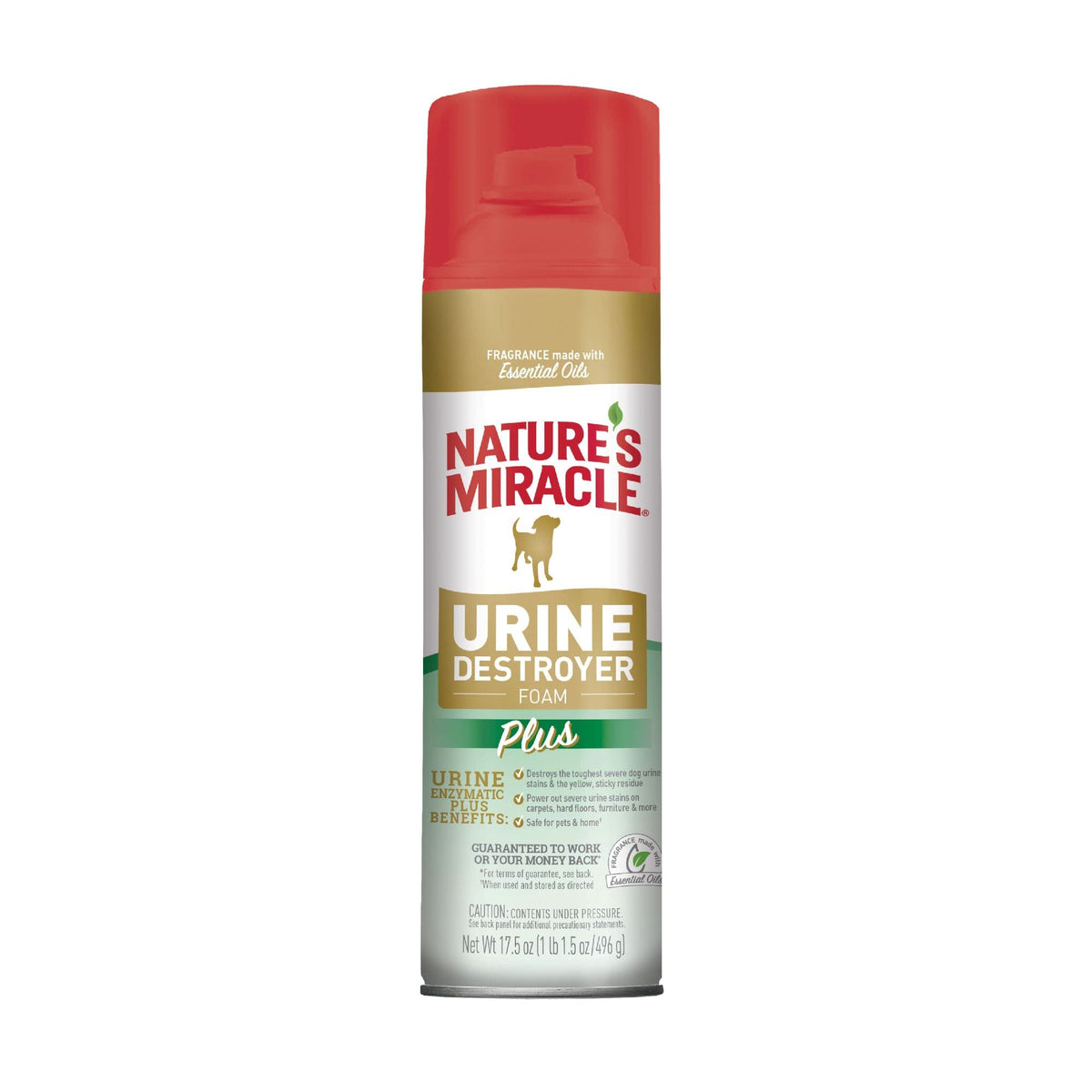 Nature's Miracle Urine Destroyer Plus for Dogs, 17.5 Ounces, Foaming Aerosol for Tough Urine Messes
