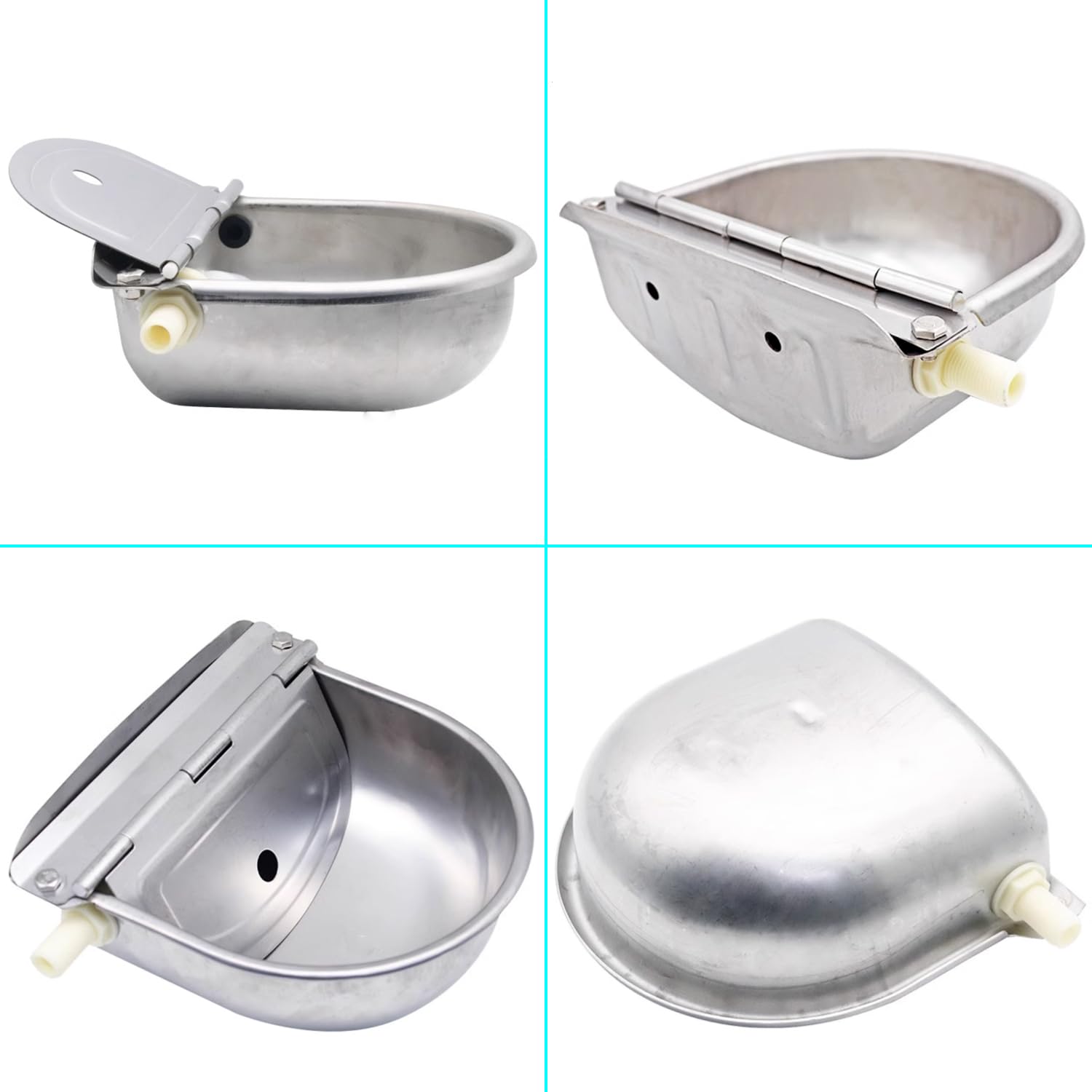 Automatic Dog Water Bowl Dispenser with Float Valve, 304 Stainless Steel Livestock Water Dispenser for Dog Horse Goat Pig Cow Li