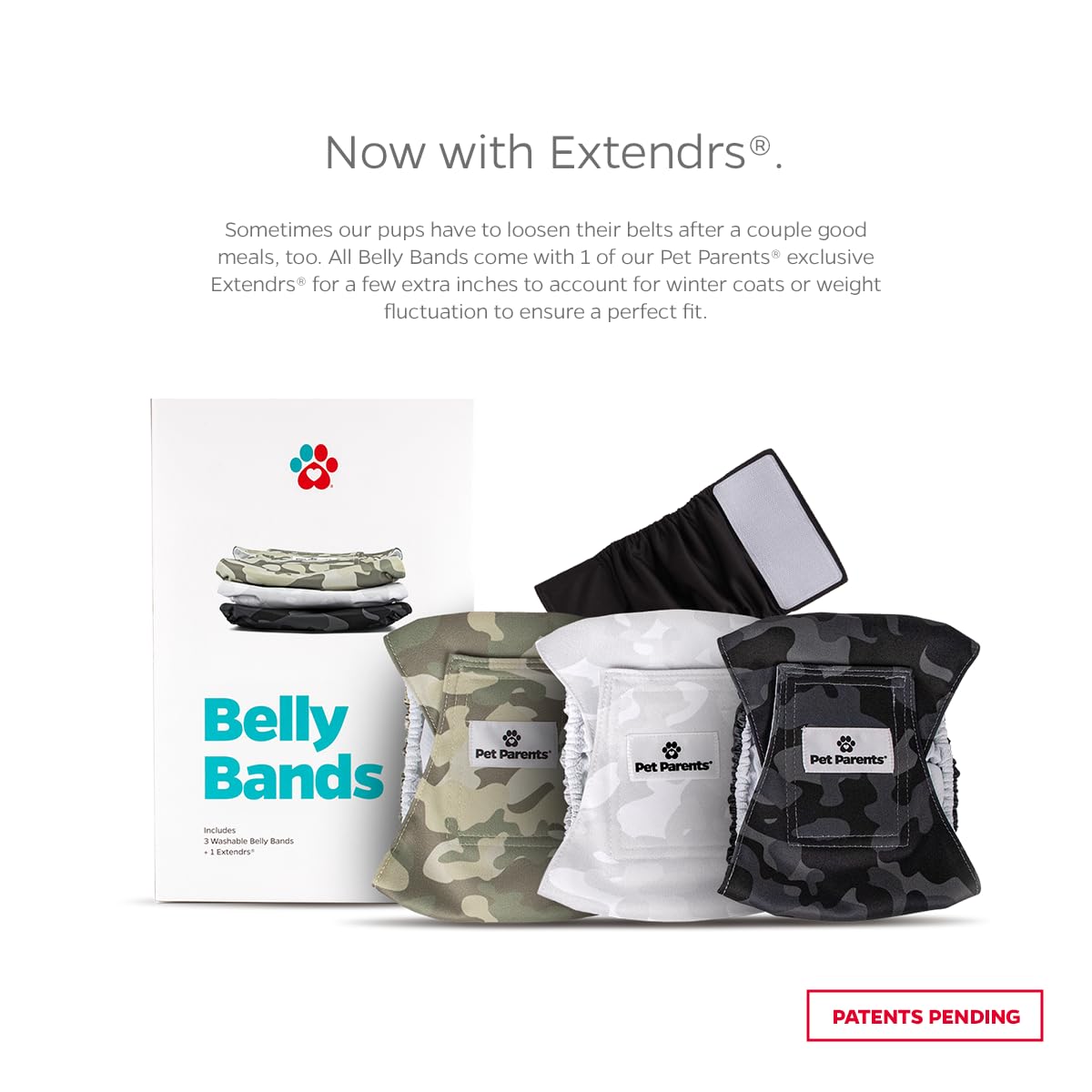 Pet Parents Premium Washable Belly Bands For Male Dogs & Extendrs, (3Pack) Of Male Dog Diapers & Male Dog Belly Bands, Color: Camo, Size: Large Dog Diapers Male