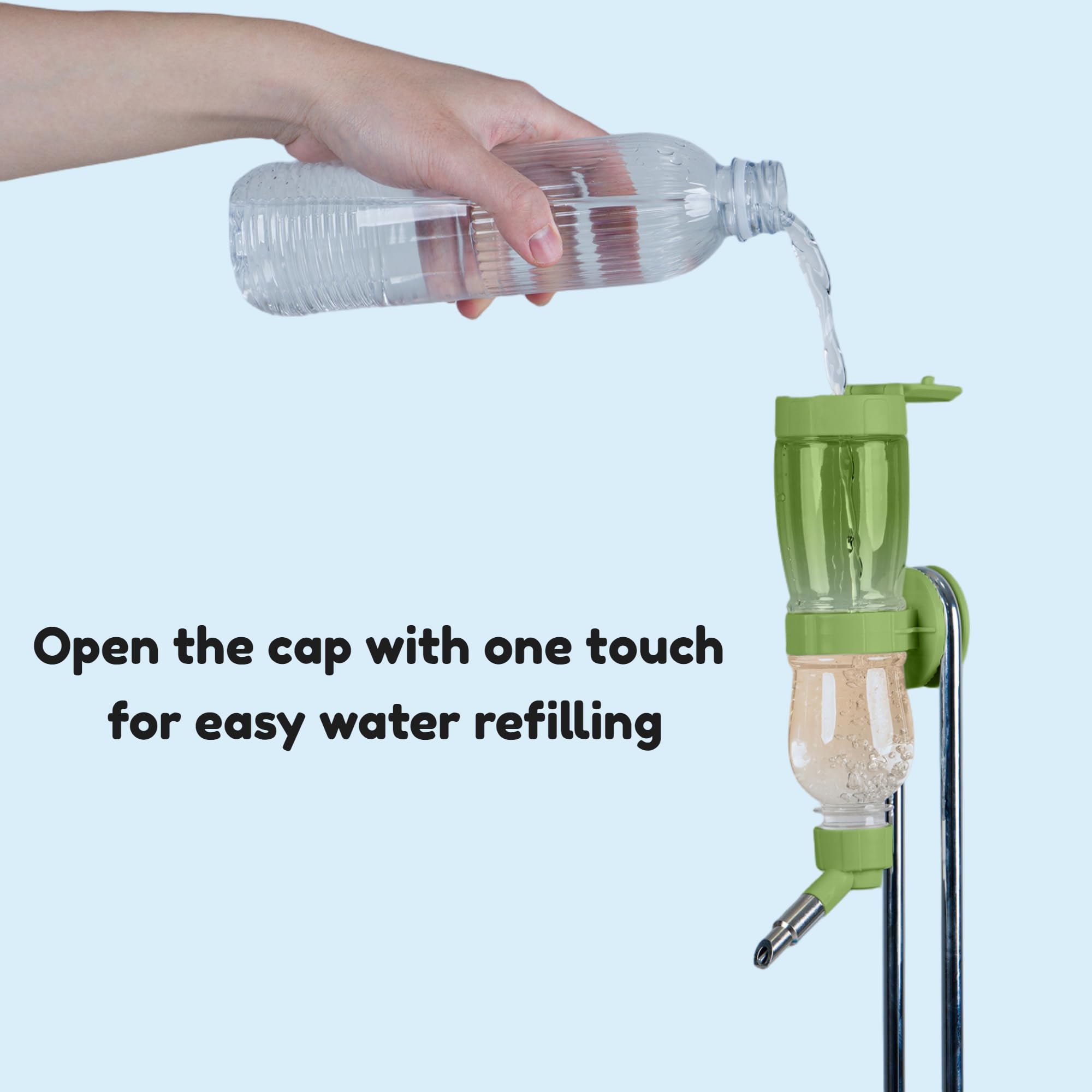 Leak-Proof Small Animal Water Bottle For Chinchillas, Birds, Hamsters, Guinea Pigs, Rabbits And Other Small Pets. (Green, 8.12Oz