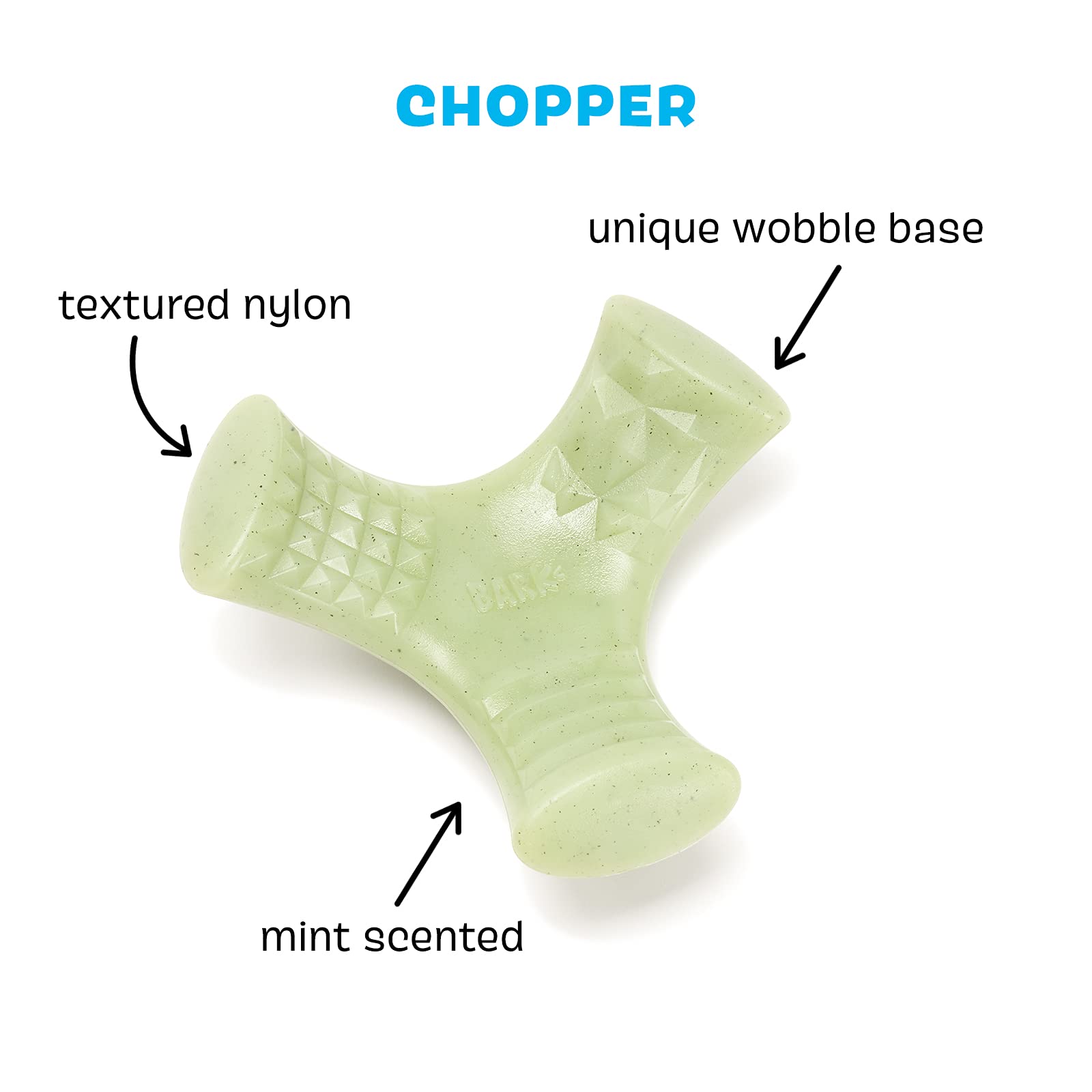 Barkbox Super Chewer Tough Dog Chew Toys For Aggressive Chewers, Dental Stimulating (Chopper - Small)